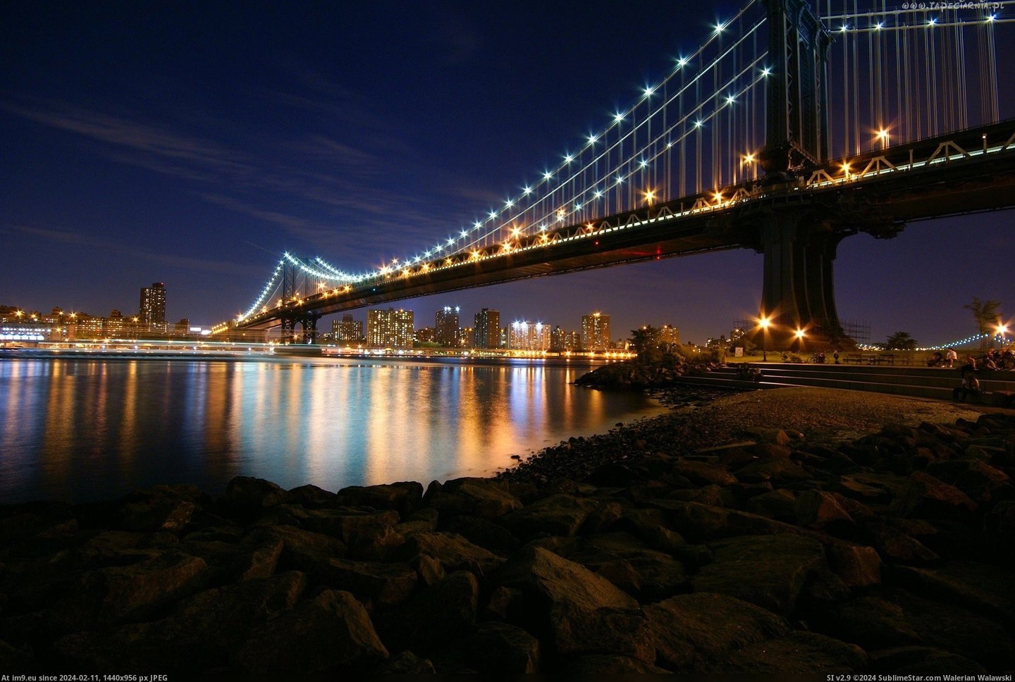 #York #Bridge #Nowy #Manhattan #Noc 174415_most_noc_manhattan_bridge_nowy_york Pic. (Obraz z album Margo))