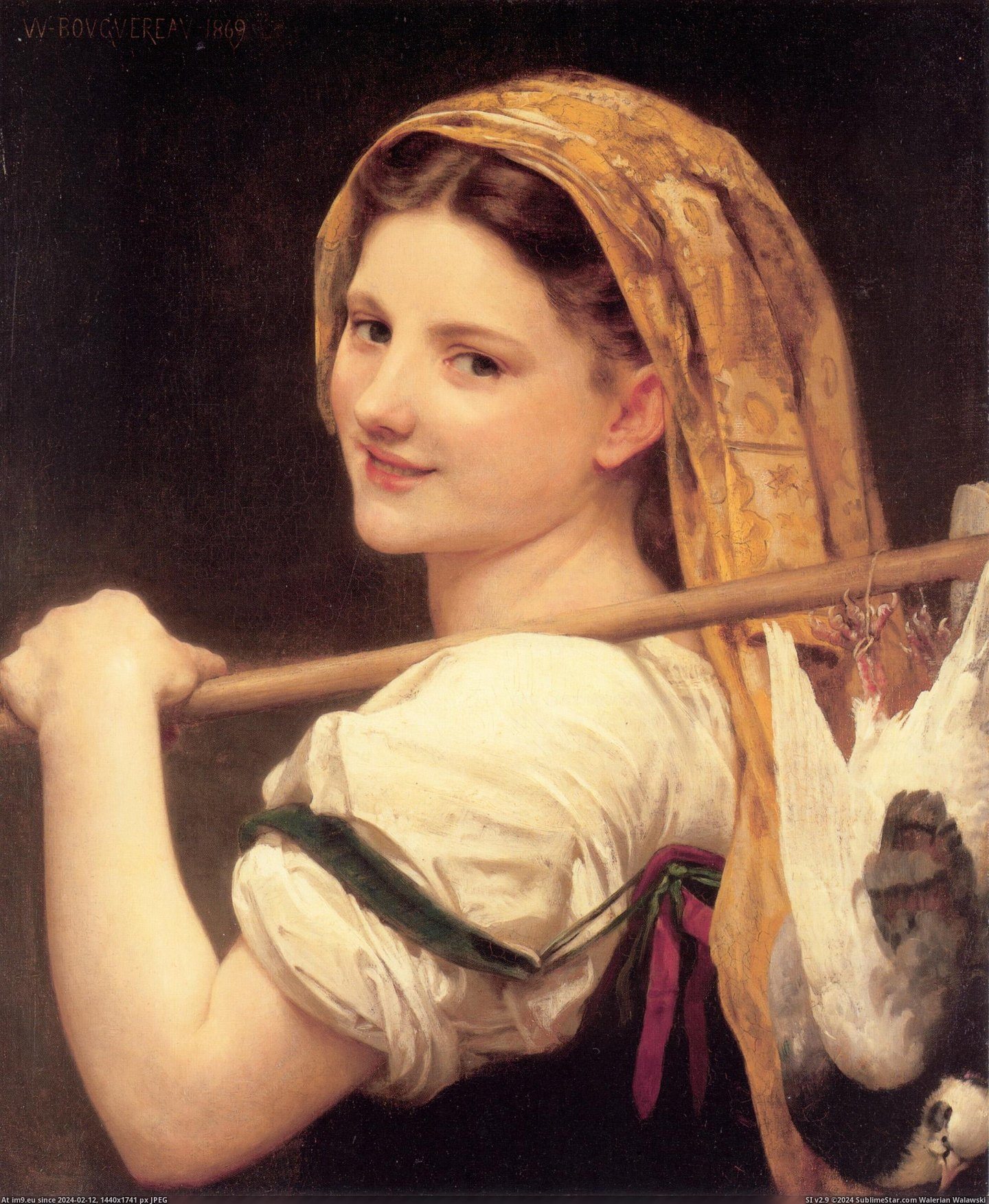 (1869) Le Retour Du Marche - William Adolphe Bouguereau (in William Adolphe Bouguereau paintings (1825-1905))