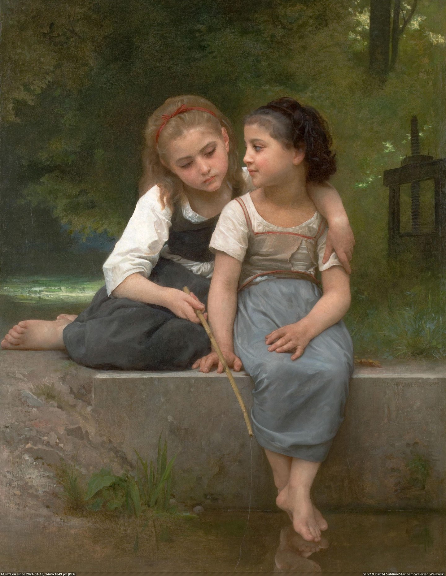 #Art #Painting #Paintings #Fishing #Frogs #William #Bouguereau #Adolphe (1882) Fishing For Frogs - William Adolphe Bouguereau Pic. (Obraz z album William Adolphe Bouguereau paintings (1825-1905)))