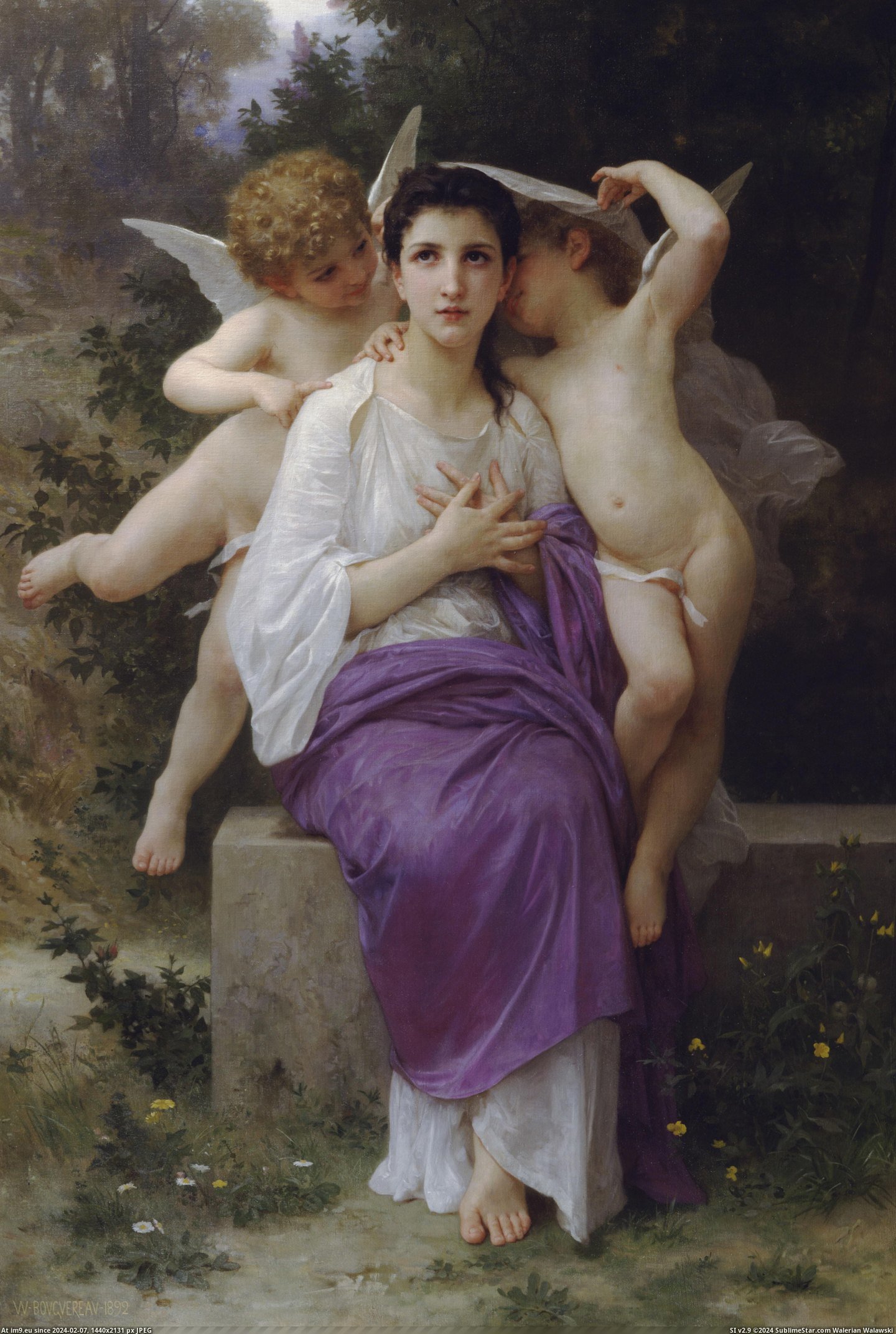 (1892) Leveil Du Coeur - William Adolphe Bouguereau (in William Adolphe Bouguereau paintings (1825-1905))