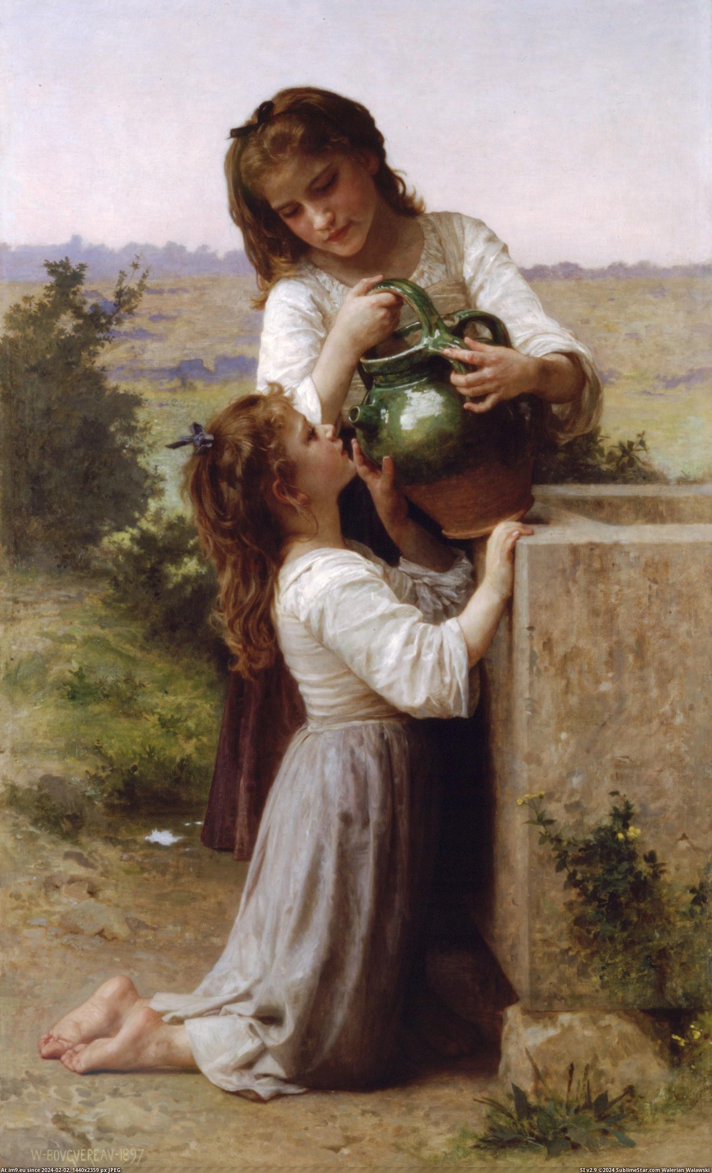 (1897) A La Fontaine - William Adolphe Bouguereau (in William Adolphe Bouguereau paintings (1825-1905))