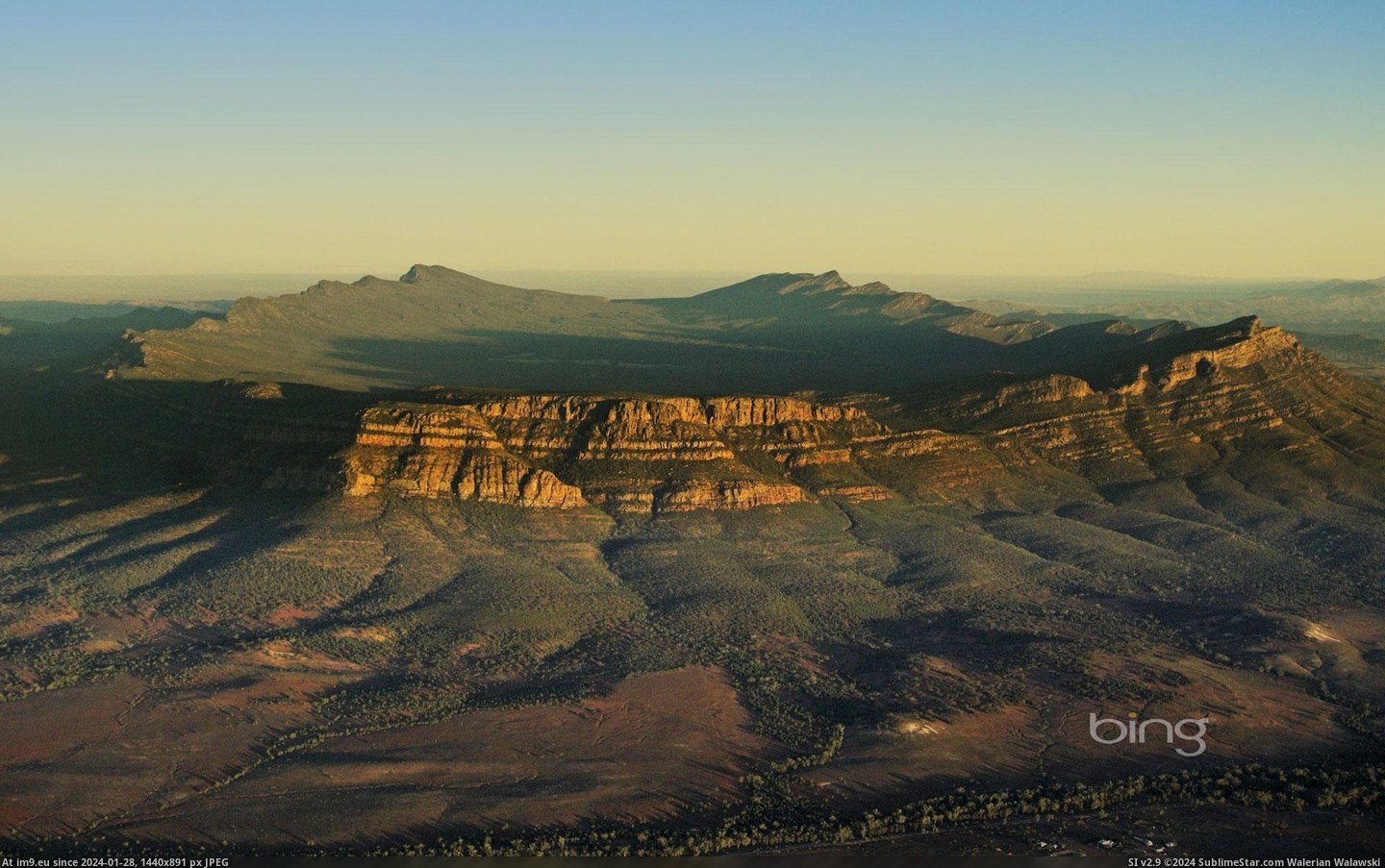 Aerial photo of Wilpena Pound in the Flinders Ranges, South Australia, Australia (in Bing Photos November 2012)