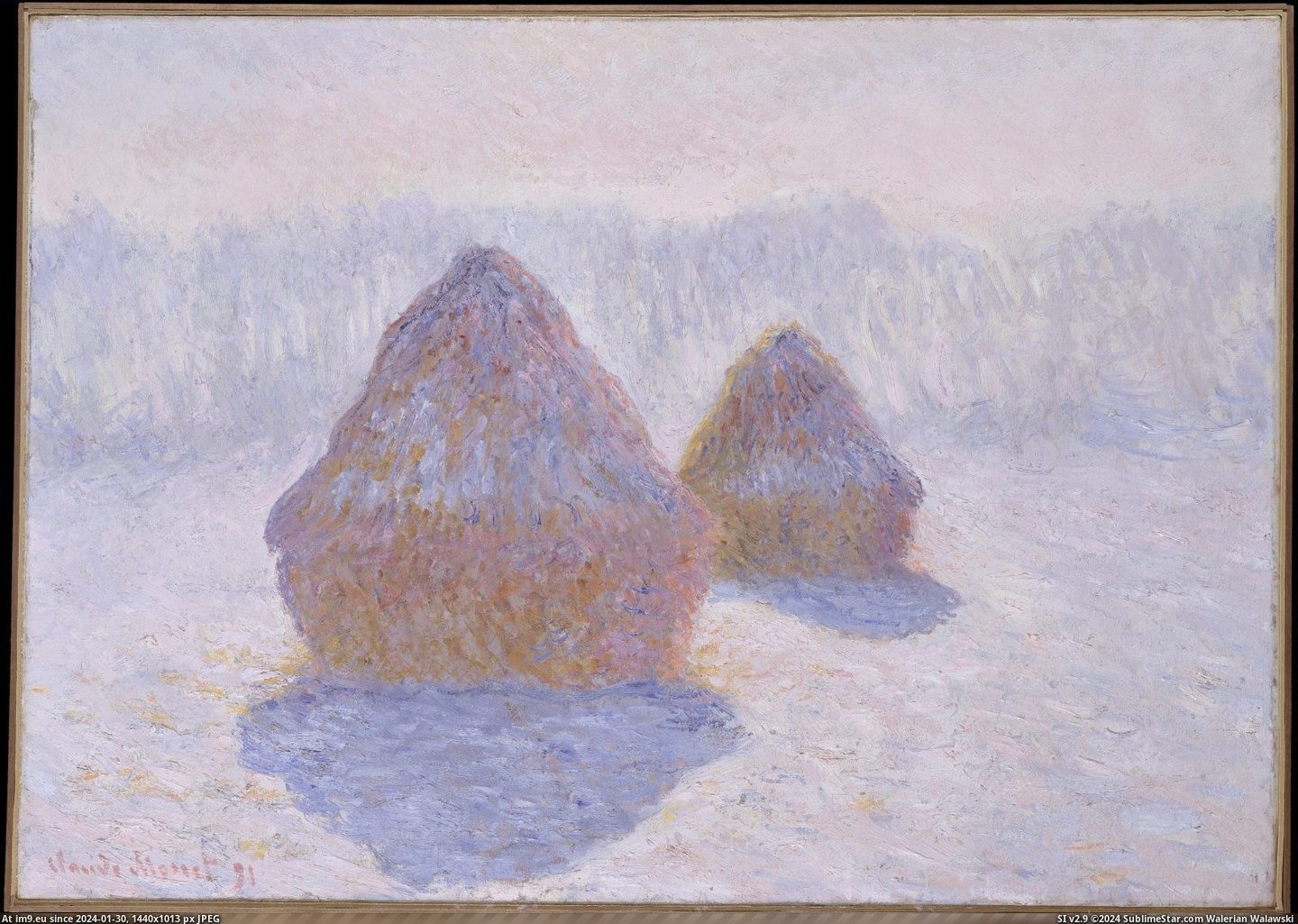 Claude Monet - Haystacks (Effect of Snow and Sun) (1891) (in Metropolitan Museum Of Art - European Paintings)