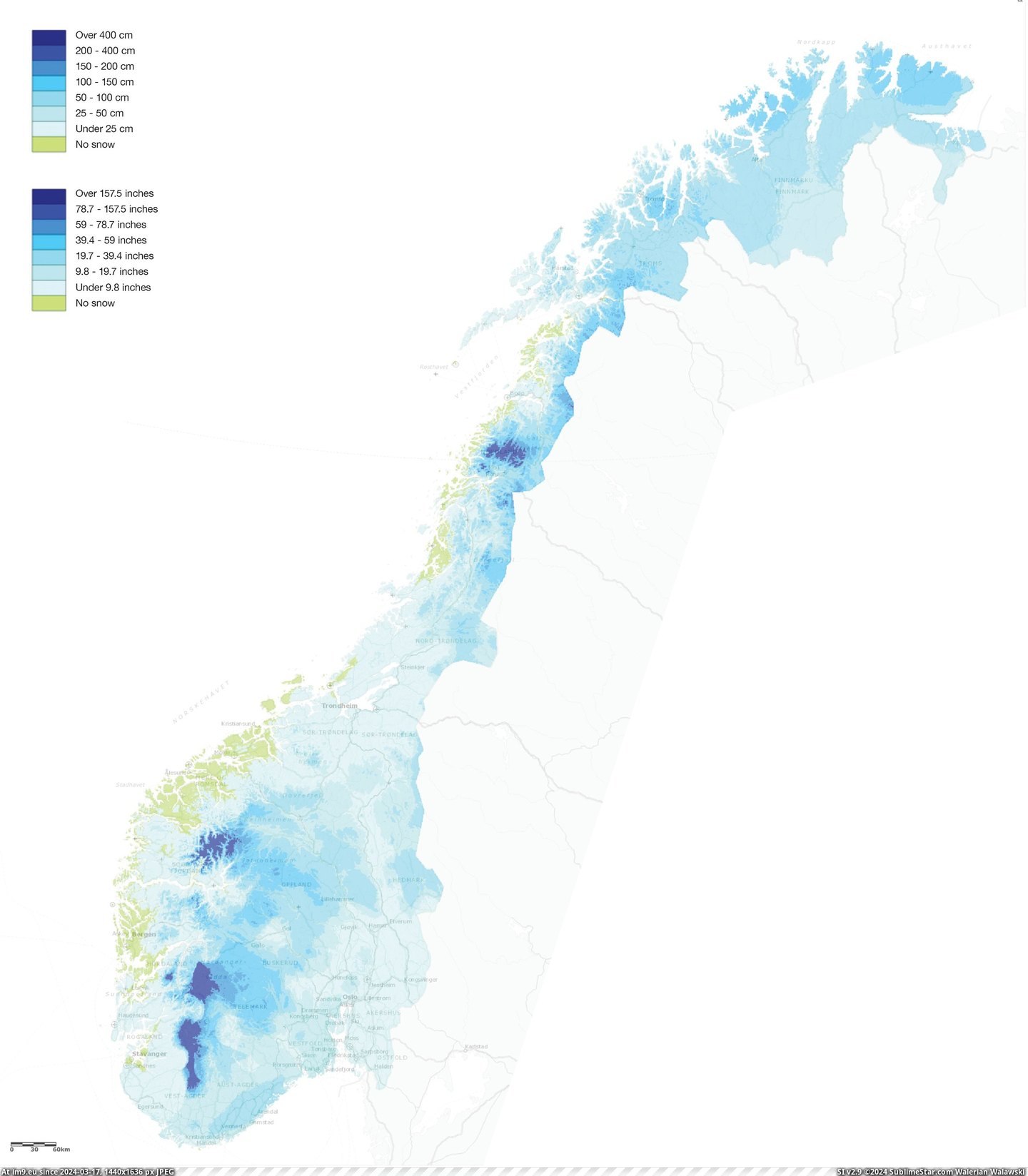 #Snow #Current #Depth #Norway [Dataisbeautiful] Current snow depth in Norway Pic. (Obraz z album My r/DATAISBEAUTIFUL favs))