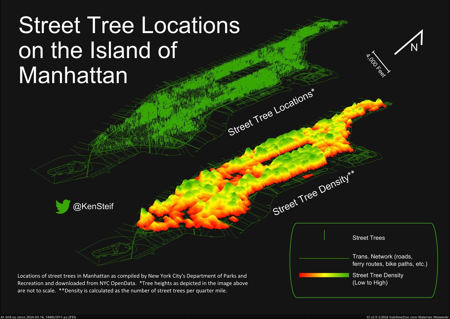 #Tree #Locations #Manhattan #Street [Dataisbeautiful] [OC] Street Tree Locations in Manhattan Pic. (Image of album My r/DATAISBEAUTIFUL favs))