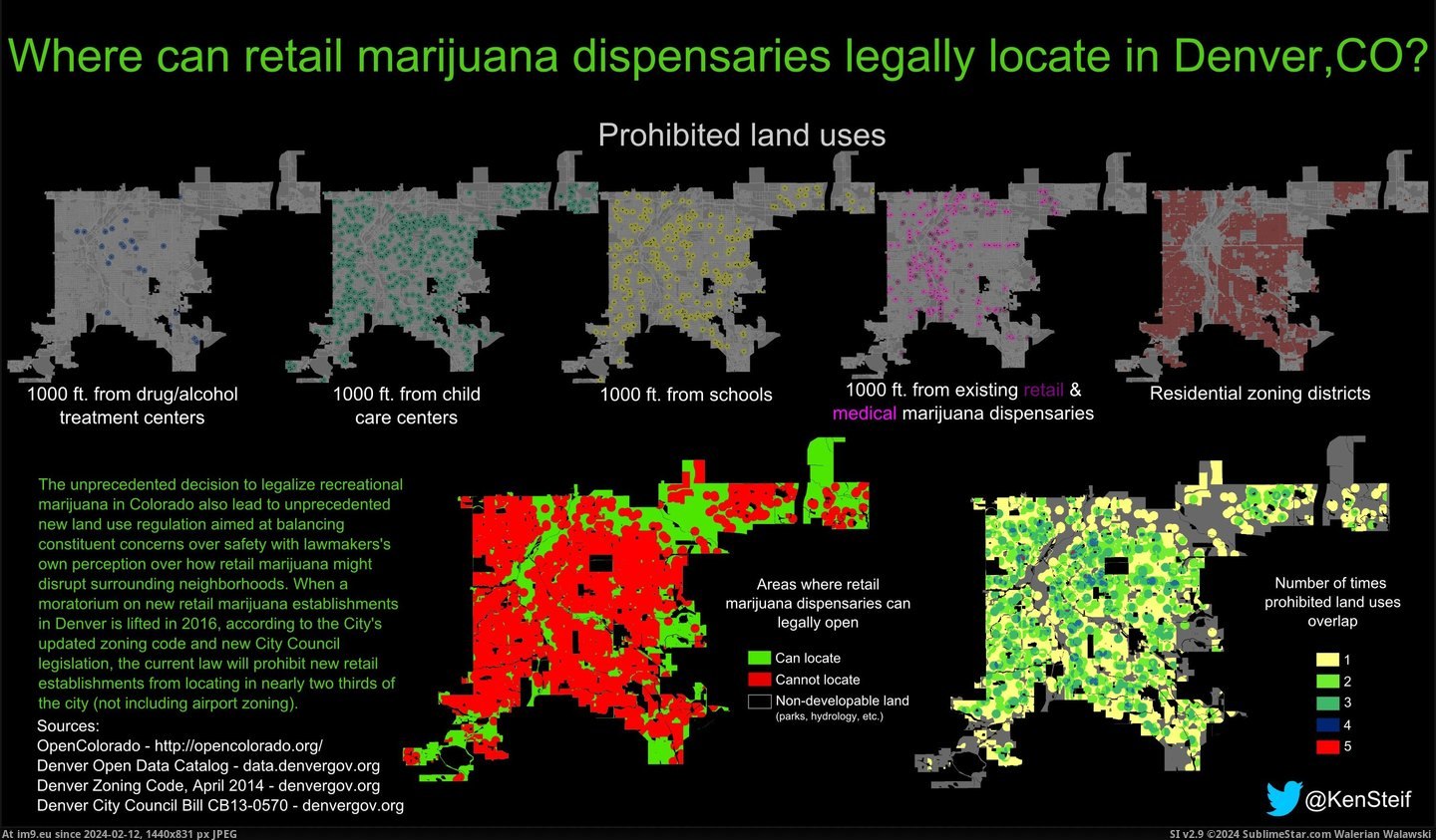 #Marijuana #Denver #Retail [Dataisbeautiful] Where can retail marijuana dispensaries legally locate in Denver, CO? Pic. (Bild von album My r/DATAISBEAUTIFUL favs))