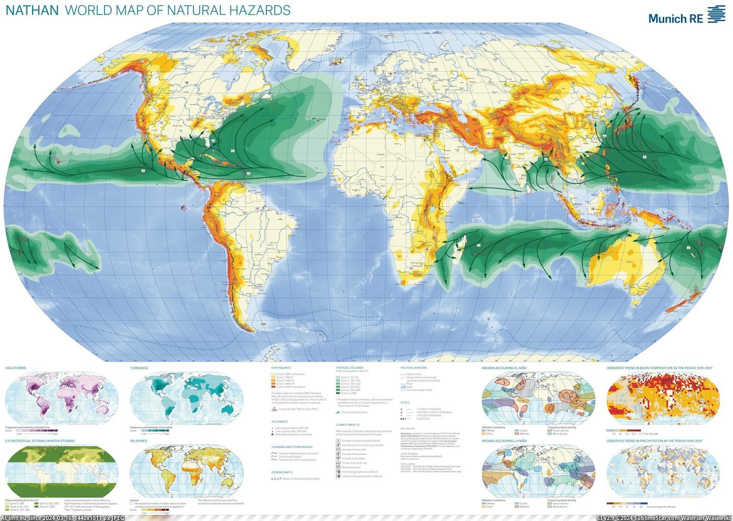 #World #Map #Natural #Cyclones #Tsunamis #Volcanoes #Earthquakes #Hazards [Dataisbeautiful] World Map of Natural Hazards (earthquakes, cyclones, volcanoes, tsunamis and more ... ) [X-Post MapPorn] Pic. (Bild von album My r/DATAISBEAUTIFUL favs))