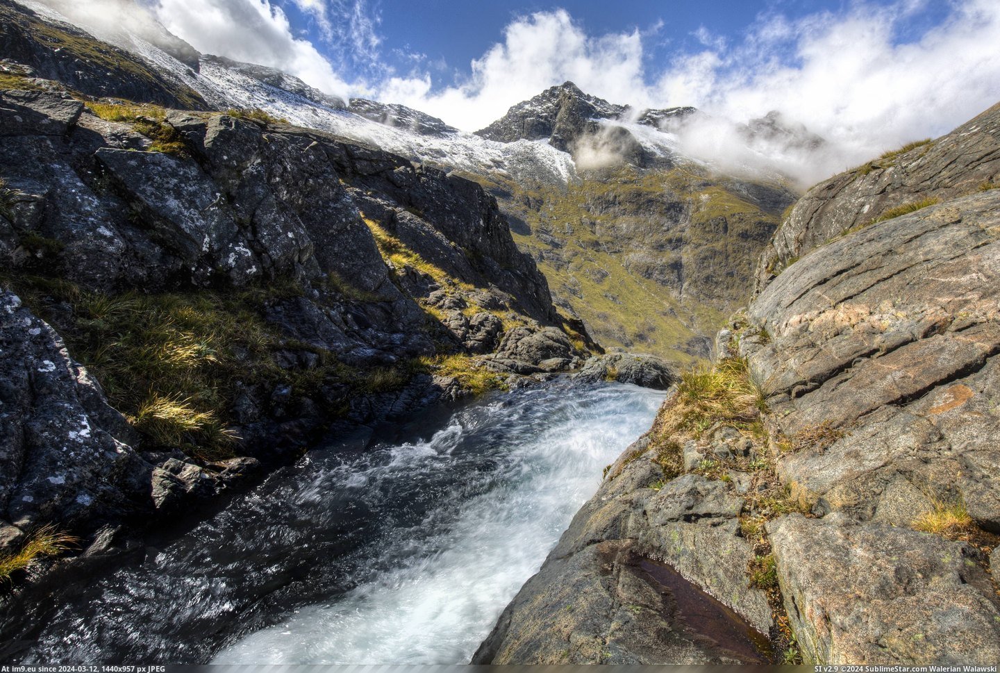 #Park #National #Fiordland #Crest #Earl #Mountains #Falls [Earthporn] At the crest of Bowmar Falls, Fiordland National Park, NZ, looking across to the Earl Mountains  [5191x3461] Pic. (Image of album My r/EARTHPORN favs))