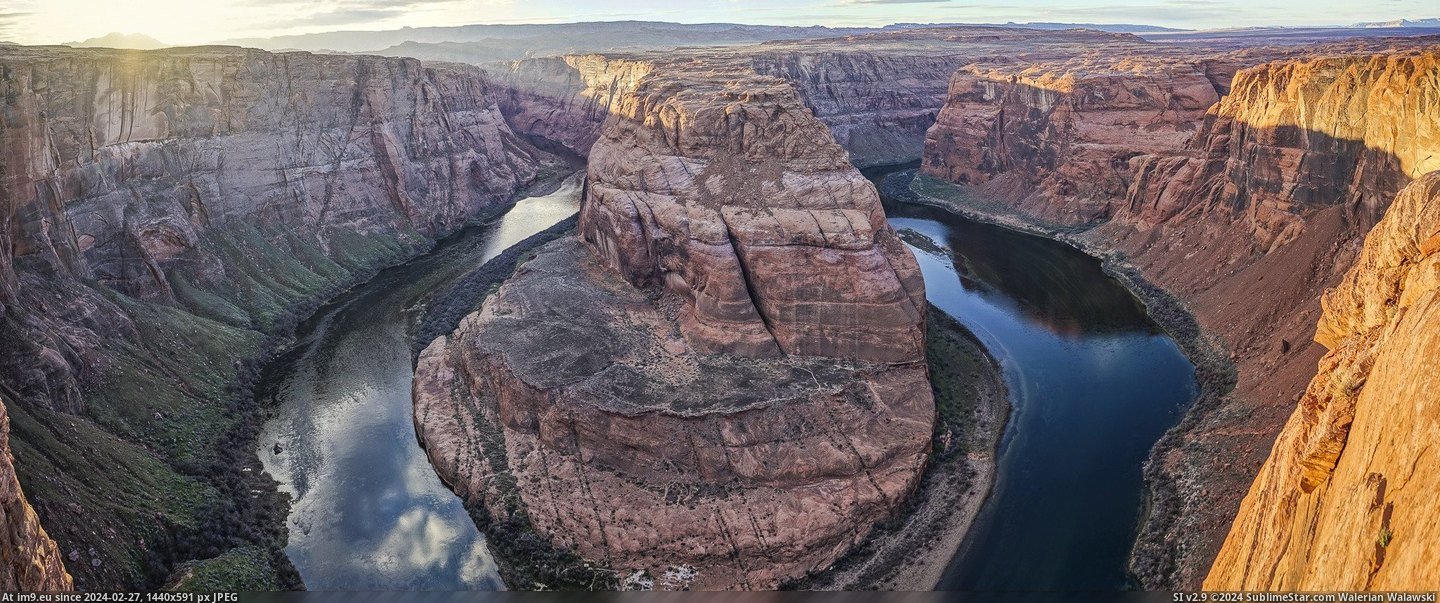 #Photo #Page #Horseshoe #Bend #Panorama [Earthporn] Best I could do at Horseshoe Bend, Page, AZ with a 3-photo panorama  [2048x852] Pic. (Изображение из альбом My r/EARTHPORN favs))