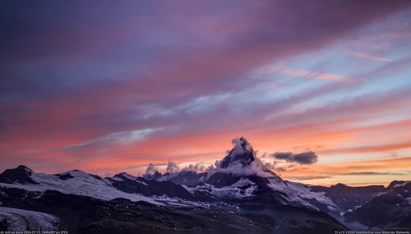 #Sunset #Brilliant #Matterhorn #Summer [Earthporn] Brilliant Sunset Over the Matterhorn in Summer  [5399x3037] Pic. (Изображение из альбом My r/EARTHPORN favs))