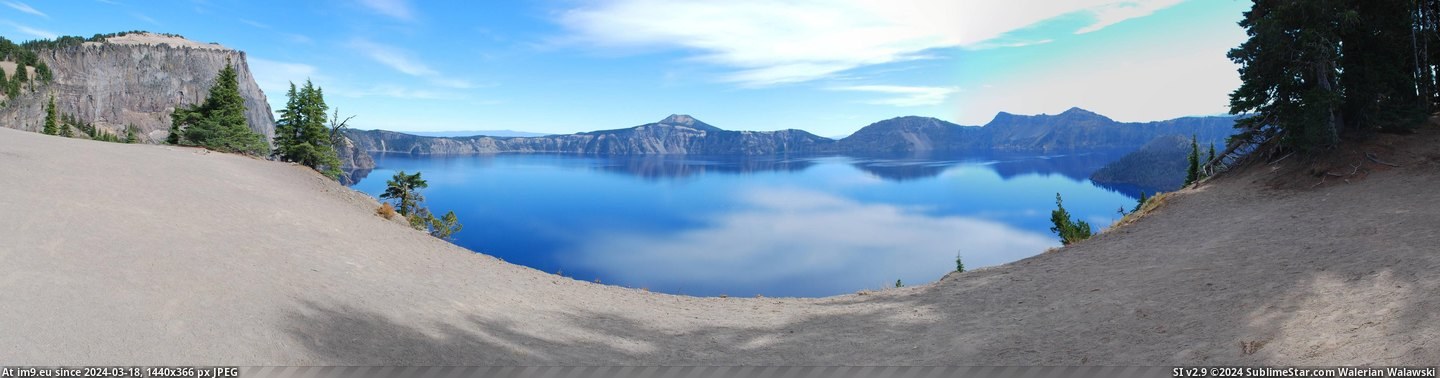 #Lake #Week #Trip #Crater #Portland #Road #Oregon [Earthporn] Crater Lake in Oregon, US. Taken last week on our road trip from Portland to LA. [7040x1805] Pic. (Obraz z album My r/EARTHPORN favs))