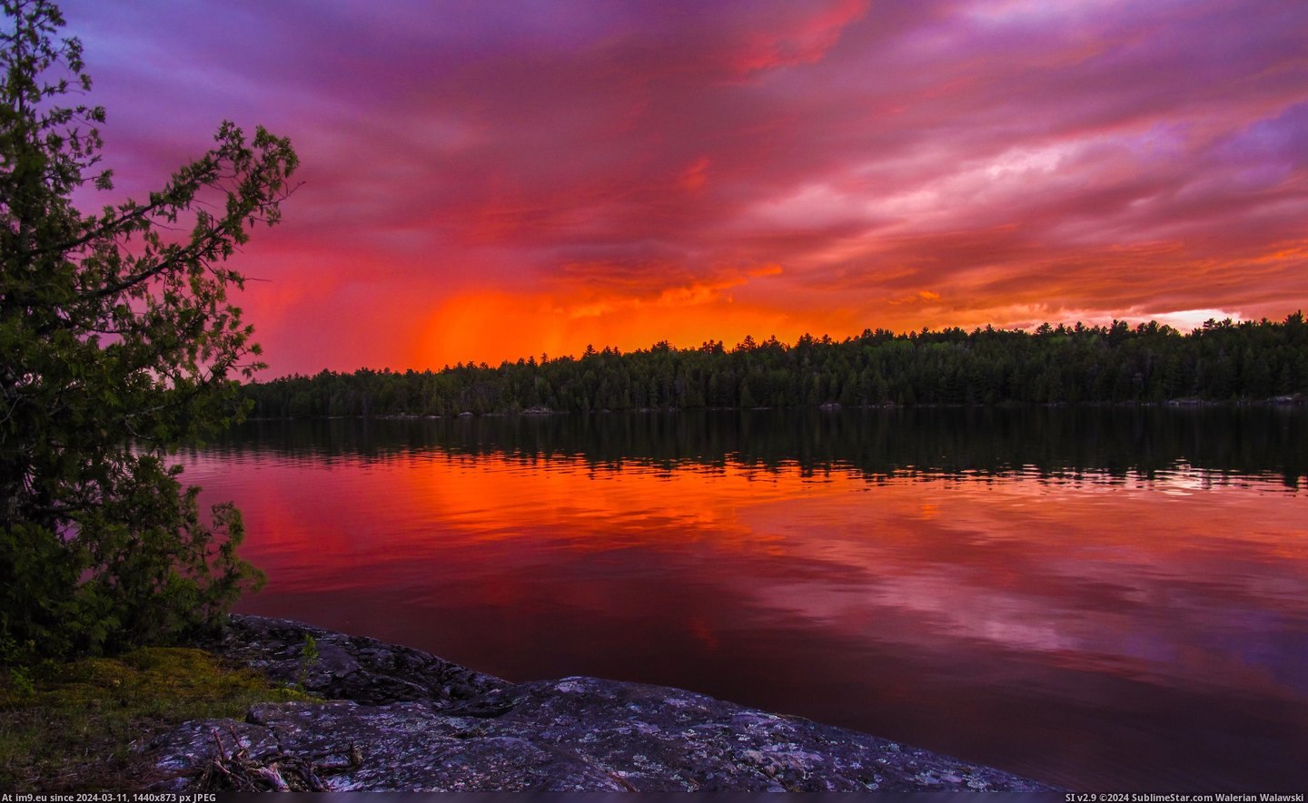 #Sunset #Waters #Fiery #Minnesota #Boundary [Earthporn] Fiery Sunset Over The Boundary Waters, Minnesota.  [4376x2666] Pic. (Image of album My r/EARTHPORN favs))