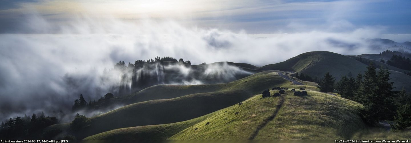 #California #Season #Begun #County #Fog [Earthporn] I'm looking forward to more views like this now that our fog season has begun - Marin County, California [2048x706] Pic. (Изображение из альбом My r/EARTHPORN favs))