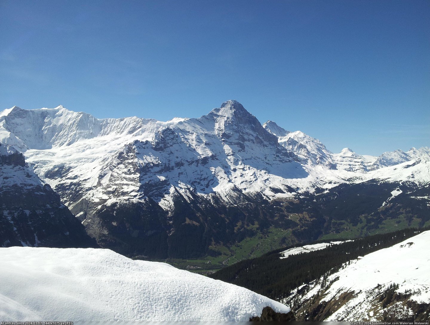 #May #Switzerland #Grindelwald #Shadow #Eiger [Earthporn] In the shadow of Eiger - Grindelwald, Switzerland, May 2014 [3264 × 2448] [OC] Pic. (Image of album My r/EARTHPORN favs))