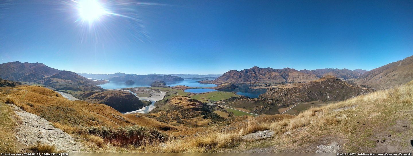 #Lake #Zealand #Wanaka #Trail #Diamond [Earthporn] Lake Wanaka from Diamond Lake Trail, New Zealand  [2675x1000] Pic. (Obraz z album My r/EARTHPORN favs))