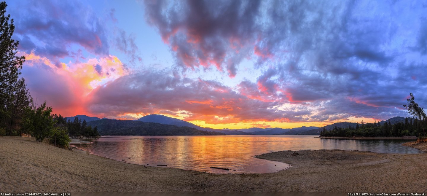 #Great #Pretty #Sunrise #Northern #Evening #Lake #California [Earthporn] Last evening's sunrise over Whiskeytown Lake in Northern California was pretty great.[4000x1814] Pic. (Obraz z album My r/EARTHPORN favs))
