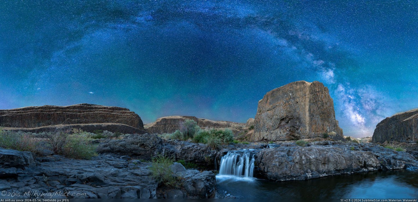#Way #River #Milky #Palouse #Falls #Snake [Earthporn] Milky Way over the Snake River, near Palouse Falls [4320x2073] Pic. (Obraz z album My r/EARTHPORN favs))