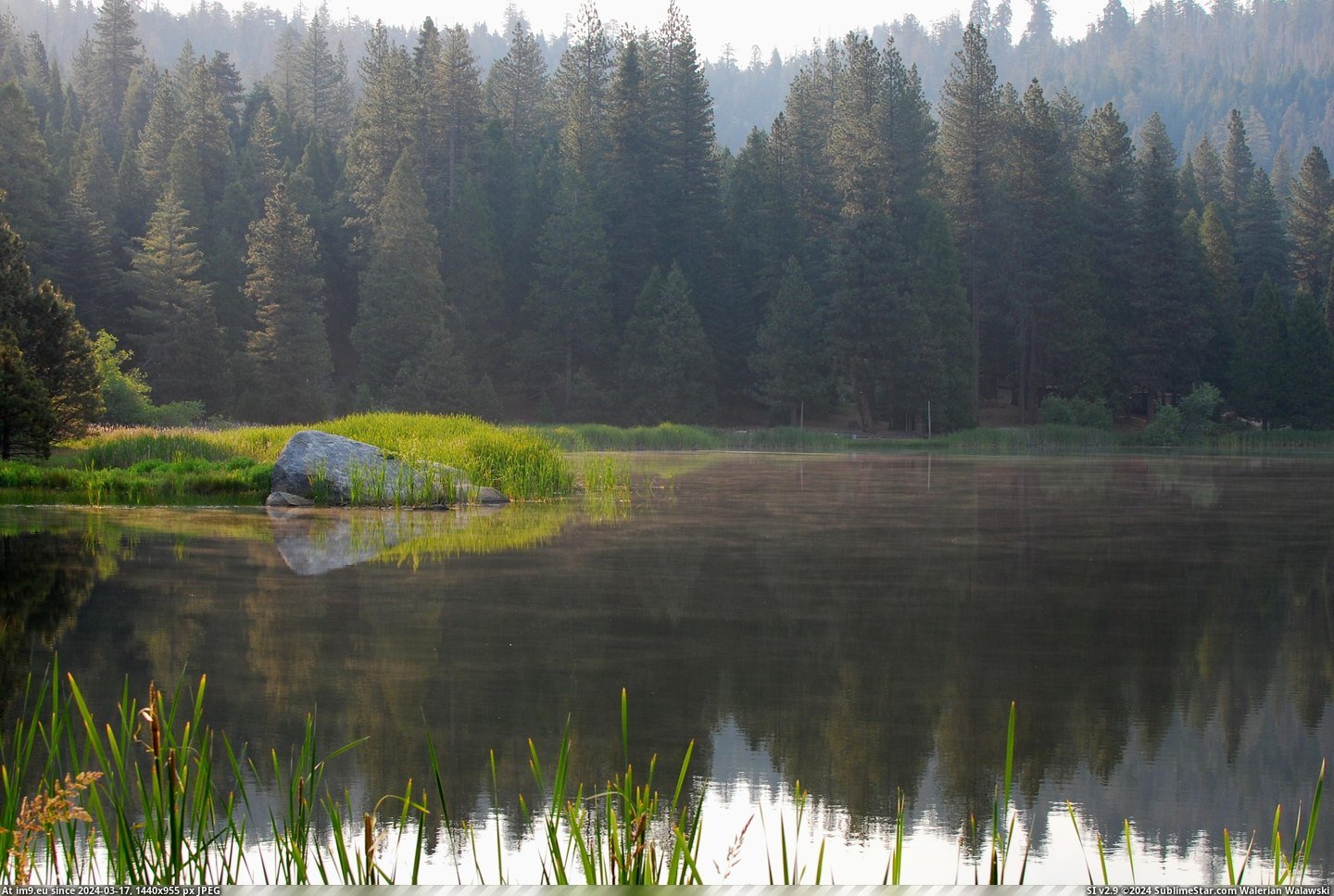 #Park #Morning #Reflections #Misty #National #Sequoia [Earthporn] Misty Morning Reflections, Sequoia National Park, CA [3467x2311] [OC] Pic. (Obraz z album My r/EARTHPORN favs))
