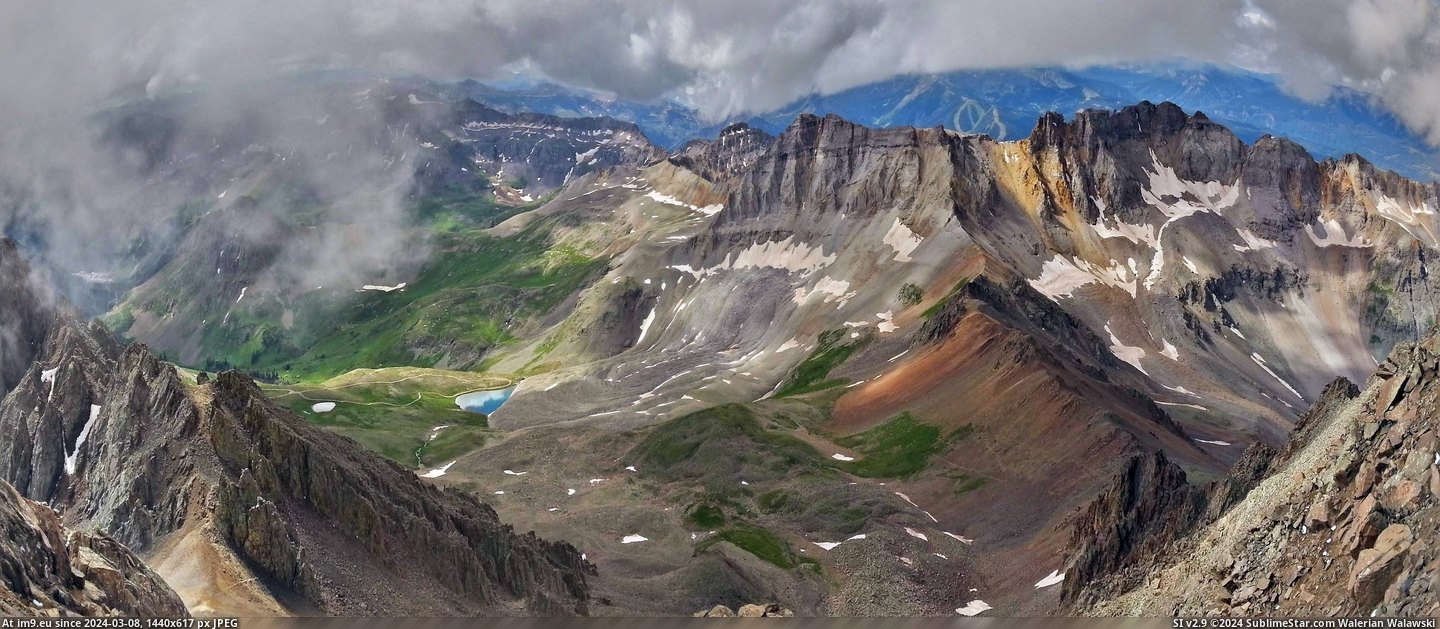 #Colorado #Moisture #Builds #Range [Earthporn] Monsoonal moisture builds over the Sneffels Range, Colorado.  [3641x1572] Pic. (Image of album My r/EARTHPORN favs))