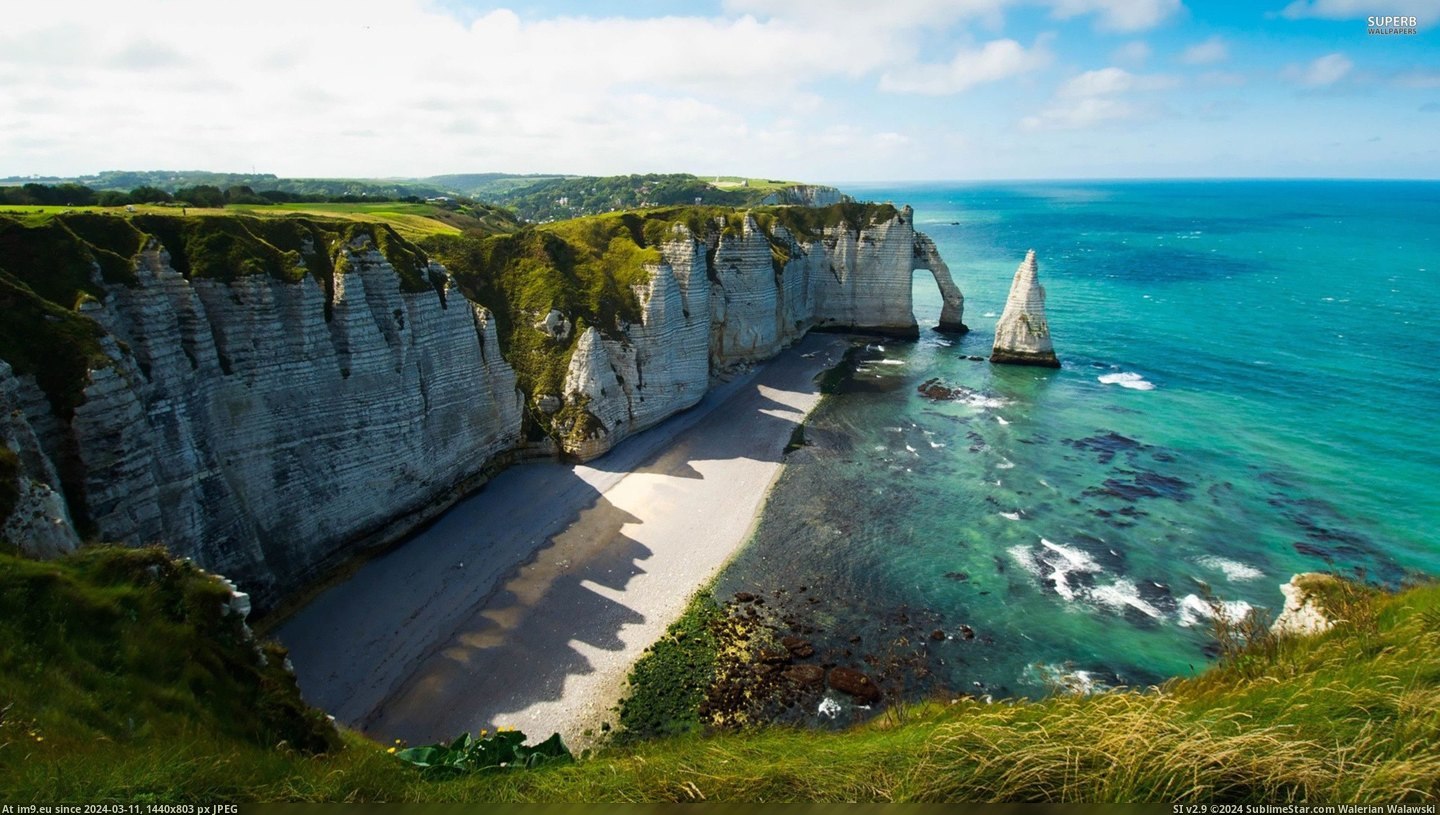 #Picture #France #Tretat #Favorite [Earthporn] My favorite picture of Étretat, France [2560 x 1440] Pic. (Obraz z album My r/EARTHPORN favs))