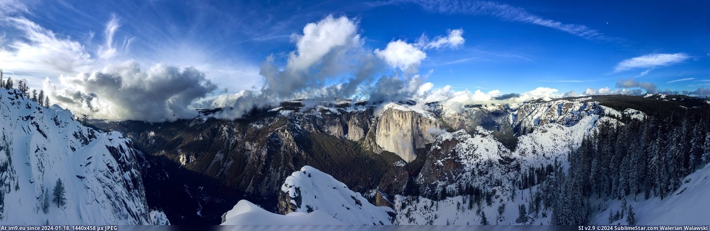 #Yosemite #Monday #Panorama #Point [Earthporn] Panorama from Dewey Point, Yosemite, on Monday [8192x2618] Pic. (Изображение из альбом My r/EARTHPORN favs))
