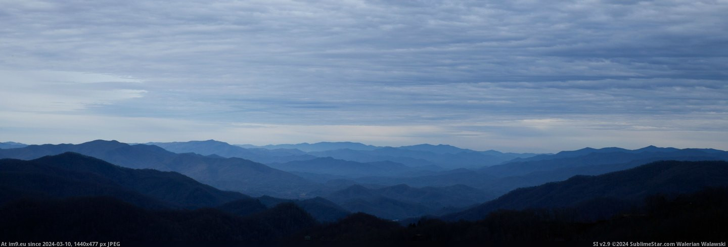 #Mountains #Smokey #Sunrise [Earthporn] Smokey Mountains just before sunrise [5615x1920] [OC] Pic. (Image of album My r/EARTHPORN favs))