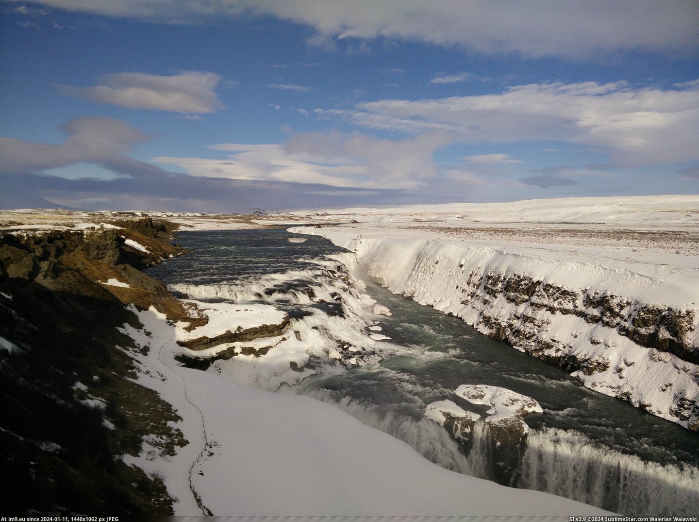 #Snow #Iceland #March #Gullfoss #Covered #Waterfall [Earthporn] Snow covered Gullfoss Waterfall, Iceland, in March 2015.  [3156x2340] Pic. (Image of album My r/EARTHPORN favs))