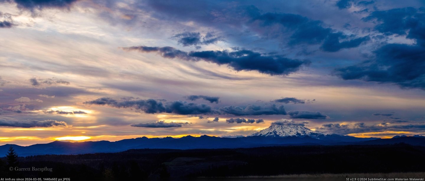 #Morning #State #Rainier #Sunrise #Washington [Earthporn] Sunrise over Mt. Rainier this morning, Washington State. [3686x1553][OC] Pic. (Изображение из альбом My r/EARTHPORN favs))