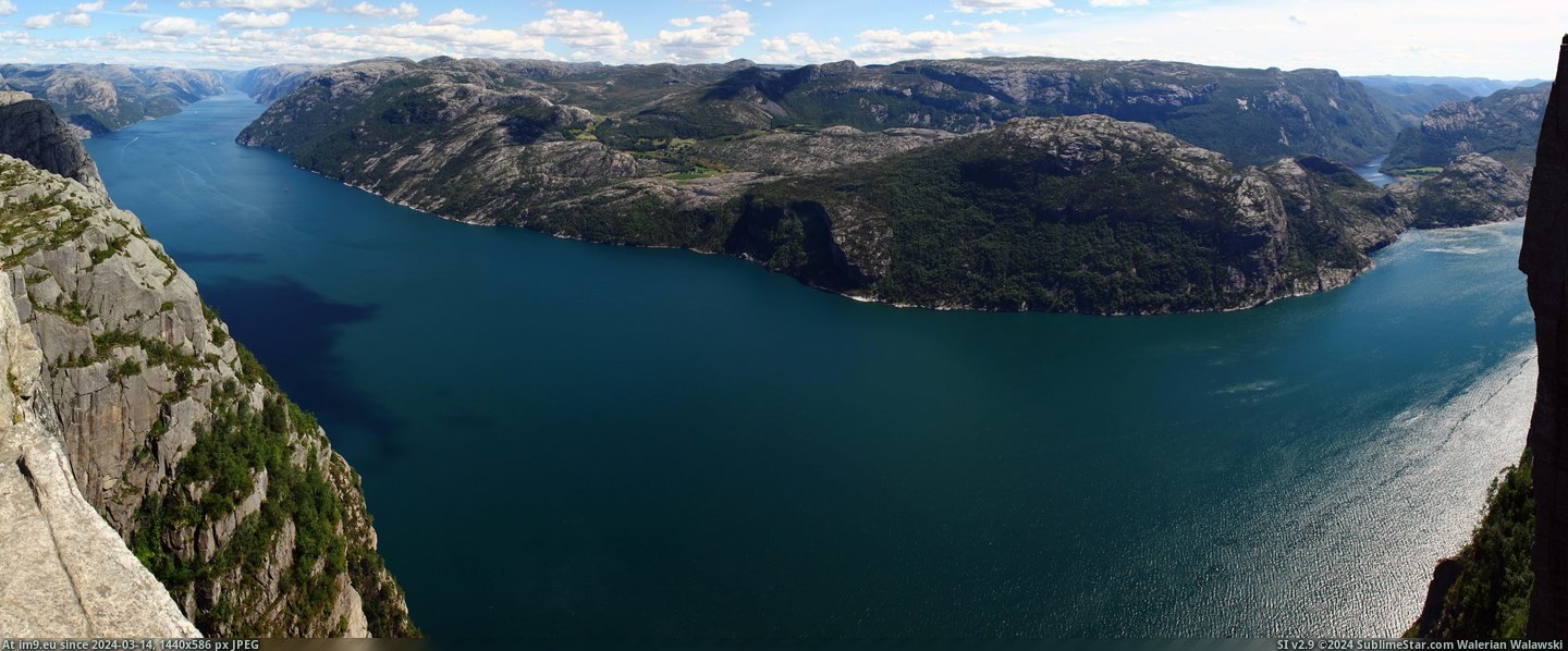 #Norway  #Preikestolen [Earthporn] The view from Preikestolen, Norway. [OC] [12272x5008] Pic. (Bild von album My r/EARTHPORN favs))