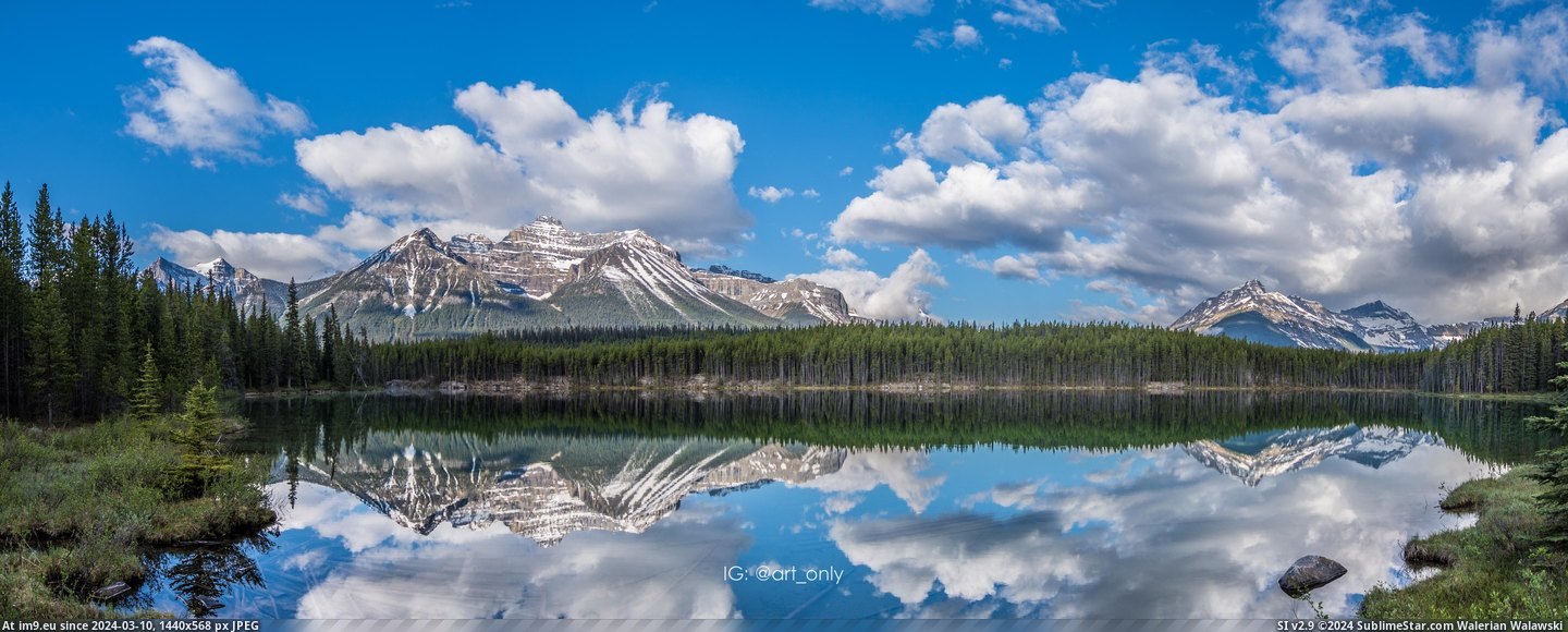 #Picture #Park #Favorite #Banff #Herbert #National #Lake #Trip [Earthporn] This is probably my favorite picture from my trip to Banff National Park - Herbert Lake [6256x2480] Pic. (Obraz z album My r/EARTHPORN favs))