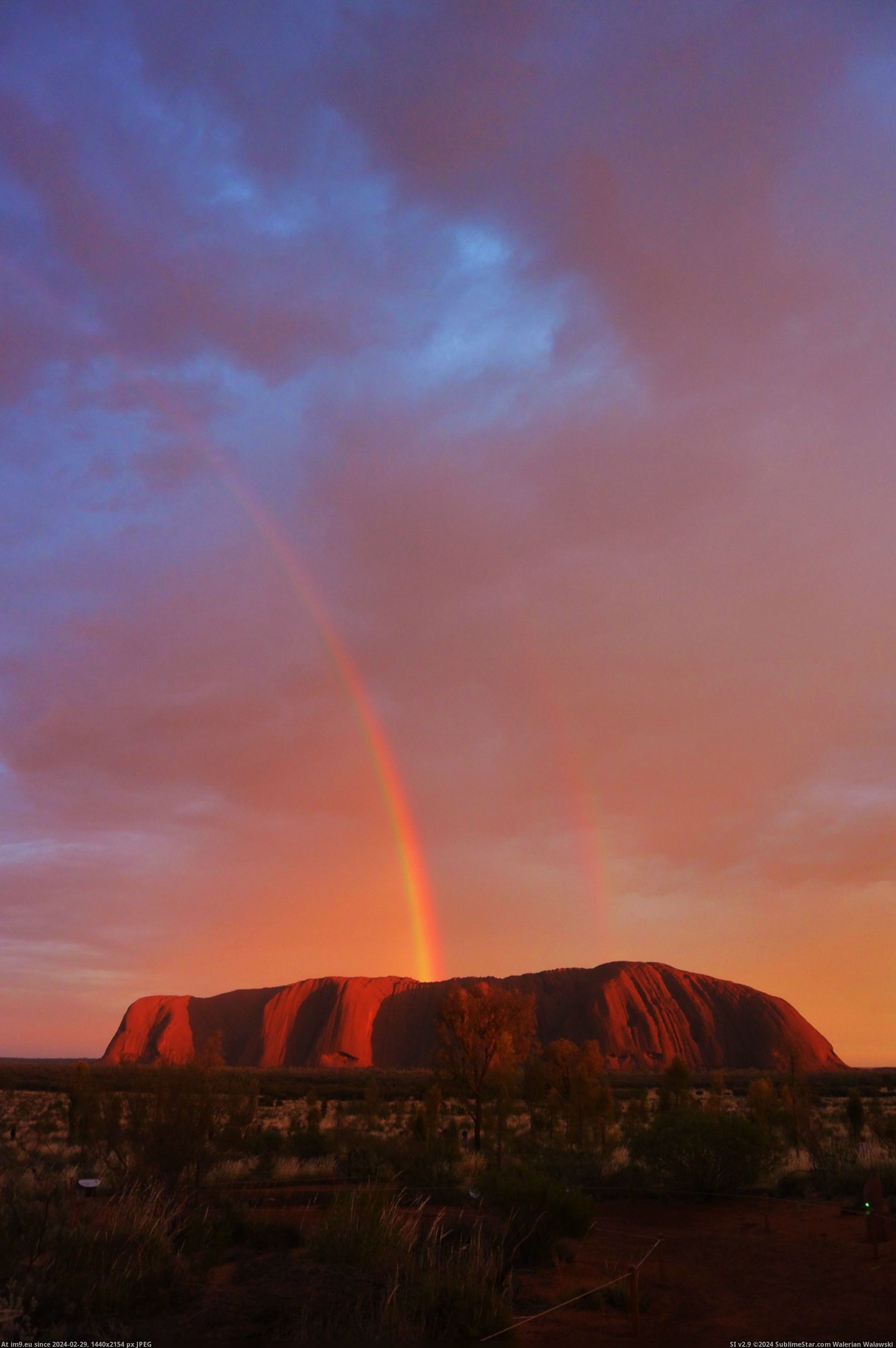 #Beautiful #Pretty #Full #Double #Spectacular #Uluru #Ayers #Rock #Rare #Rainbow #Dawn [Earthporn] Uluru (Ayers Rock) treated us to a pretty spectacular full double rainbow at dawn. As rare as it was beautiful.  [30 Pic. (Изображение из альбом My r/EARTHPORN favs))