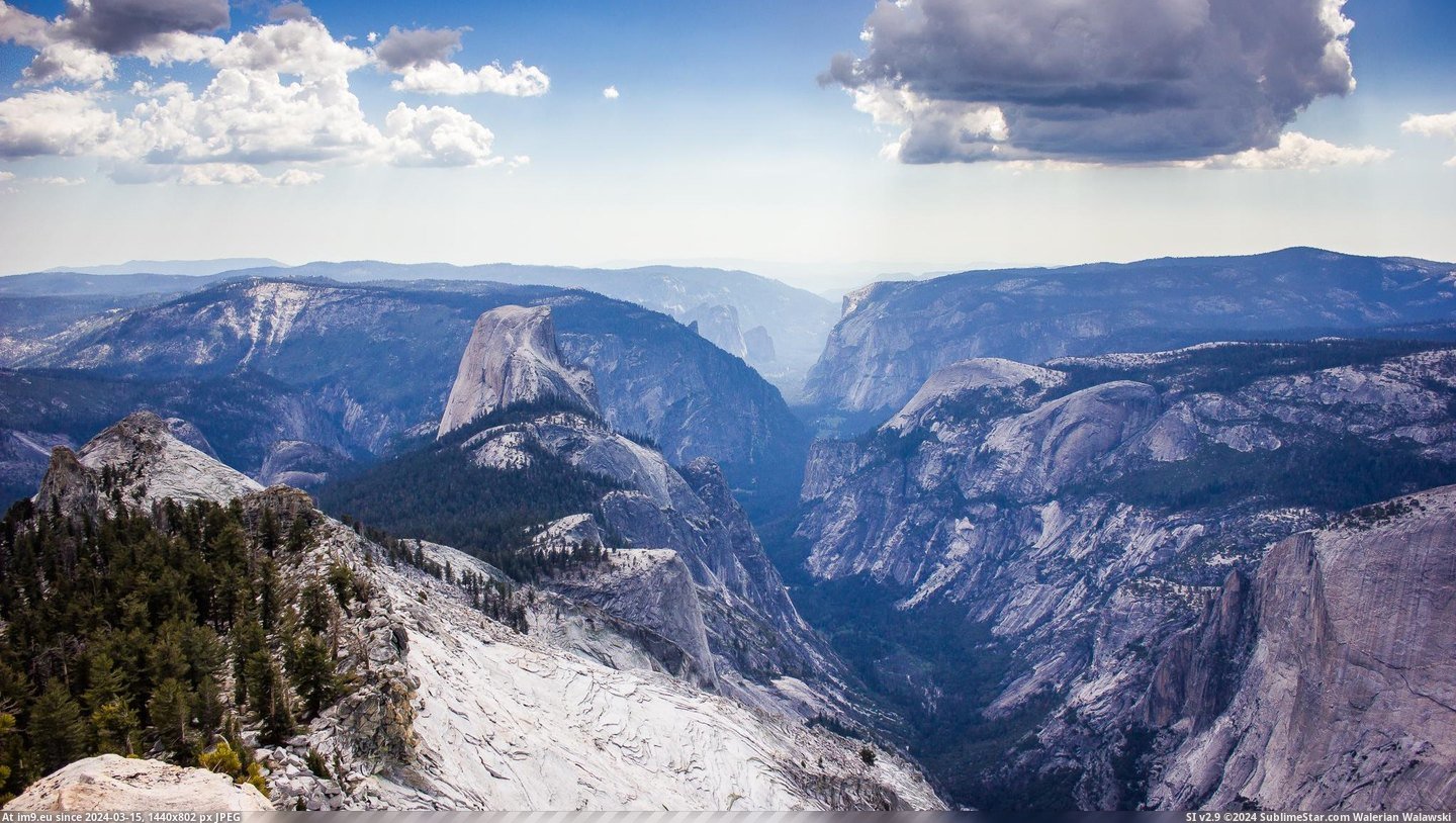 #California #Valley #Clouds #Dome #2048x1152 #Yosemite #Rest [Earthporn] Yosemite valley and half dome from clouds rest, California  [2048x1152] Pic. (Obraz z album My r/EARTHPORN favs))