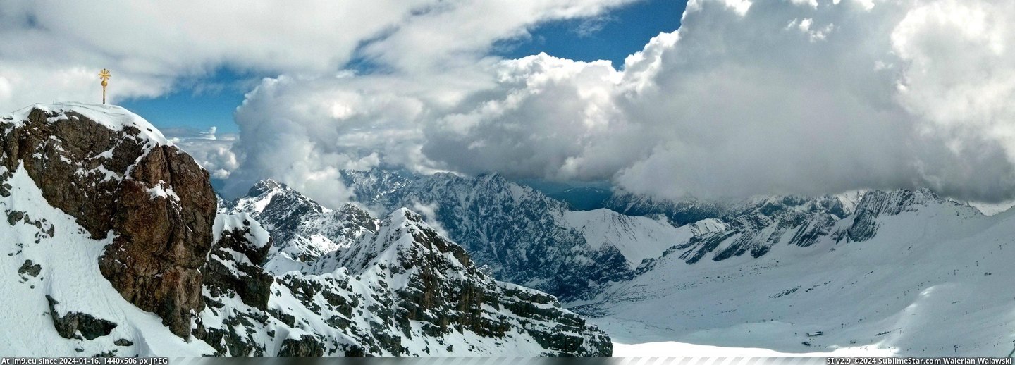#Mountain #Highest #Zugspitze #Germany [Earthporn] Zugspitze 2962 m - highest mountain in Germany [1267x449][OC] Pic. (Изображение из альбом My r/EARTHPORN favs))