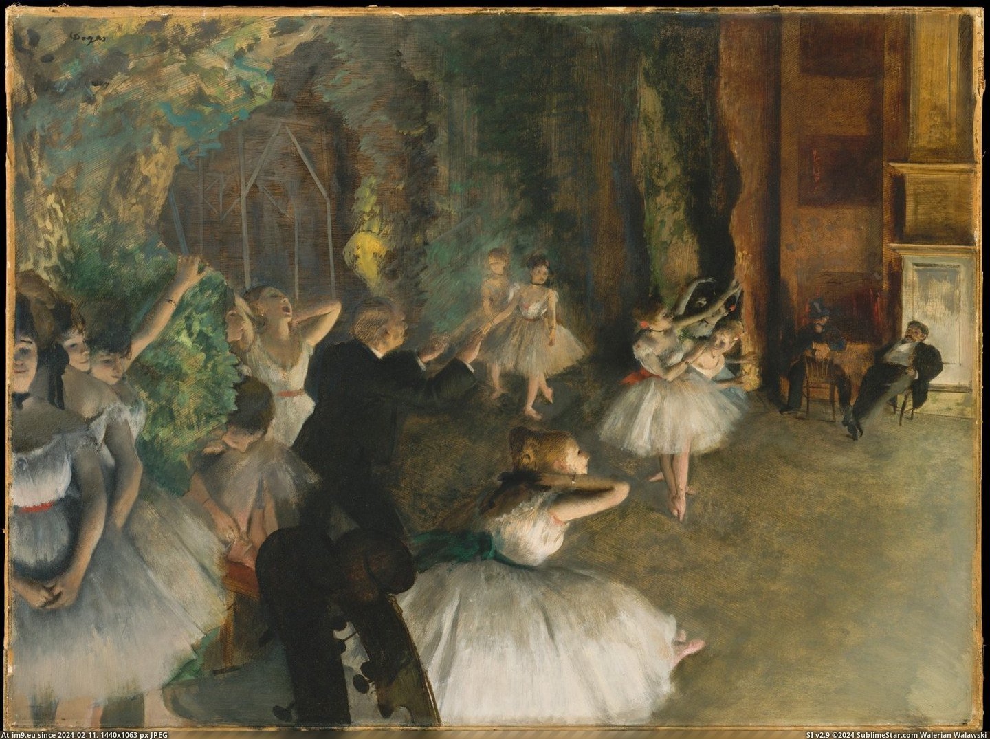 Edgar Degas - The Rehearsal of the Ballet Onstage (prob. 1874) (in Metropolitan Museum Of Art - European Paintings)