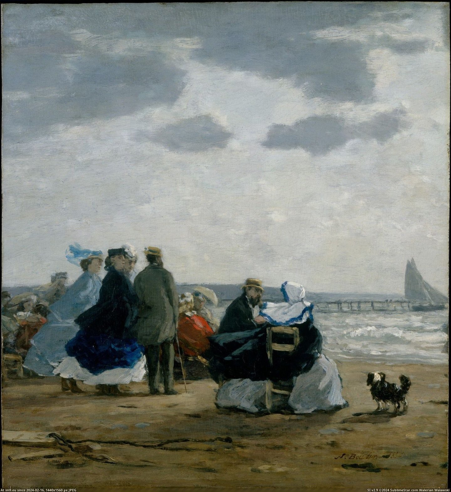 Eugène Boudin - On the Beach, Dieppe (1864) (in Metropolitan Museum Of Art - European Paintings)