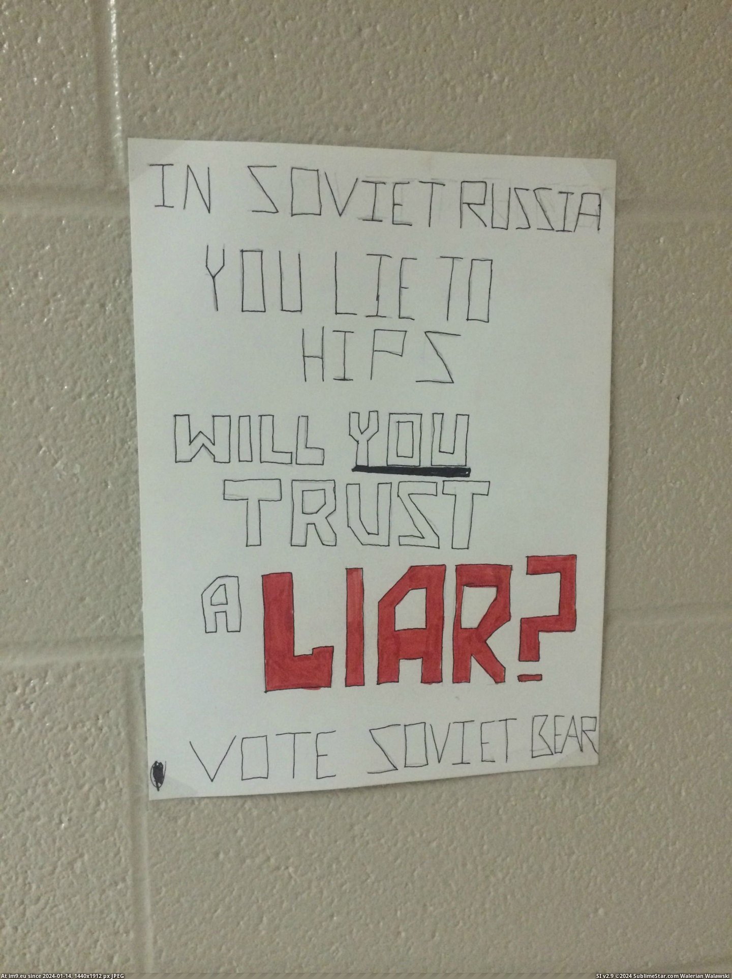 #Funny #School #Decided #Holding #Soviet #Council #Elections #Bear #Student #Run [Funny] So my school is holding elections for student council... and someone has decided to run as Soviet Bear 9 Pic. (Image of album My r/FUNNY favs))