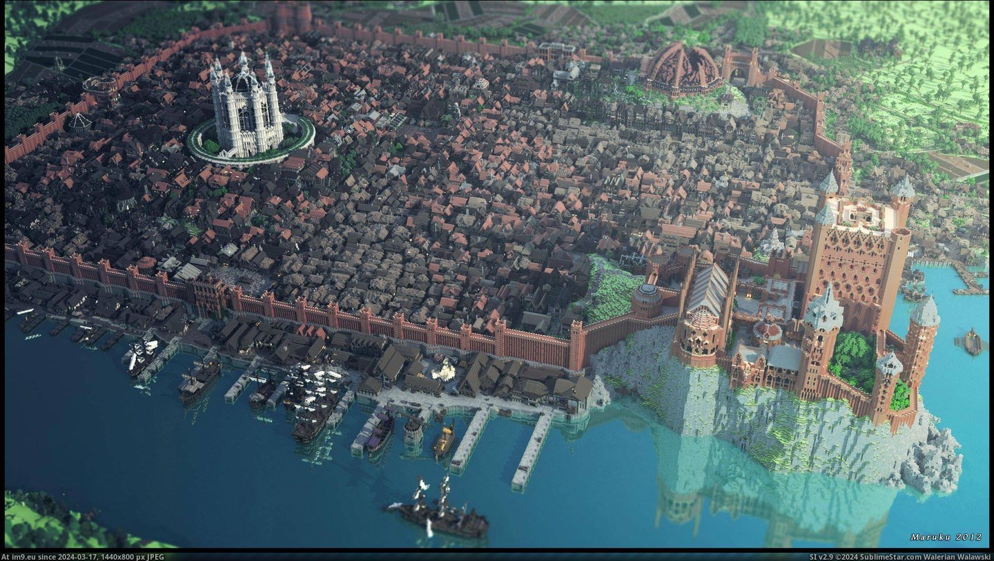 #Gaming #Amazing #Landing #Render #King #Minecraft [Gaming] Amazing render of King's Landing made in minecraft Pic. (Изображение из альбом My r/GAMING favs))