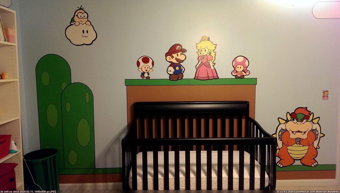 #Gaming #Wife #All #Saturday #Painted #Child #Nursery #Had #Our #Hand [Gaming] My wife and I had our first child Saturday; this is her nursery! (All hand-painted) 2 Pic. (Bild von album My r/GAMING favs))