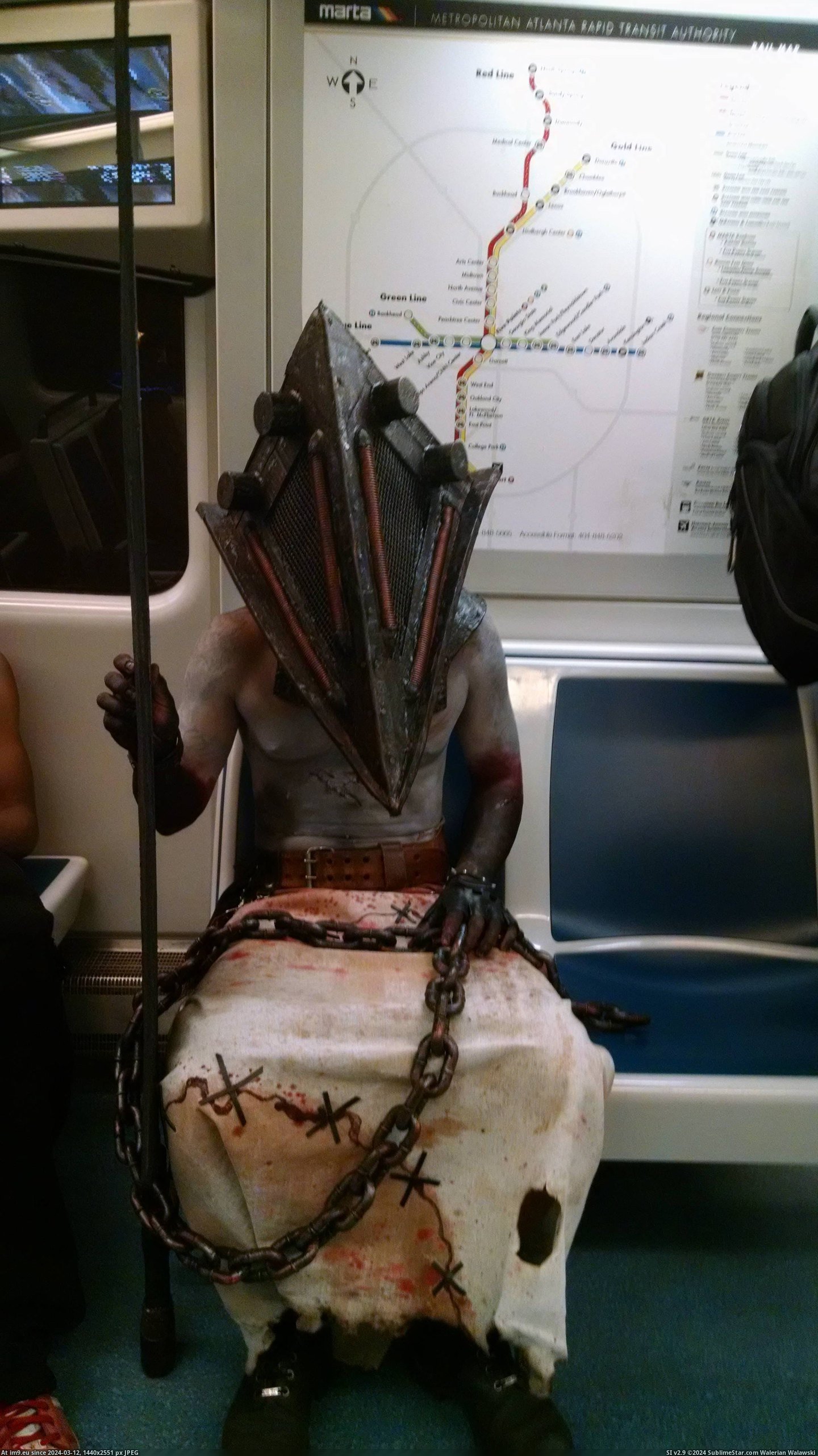 #Gaming #Head #Sat #Train #Pyramid [Gaming] Sat across from Pyramid Head on the train yesterday. Pic. (Image of album My r/GAMING favs))