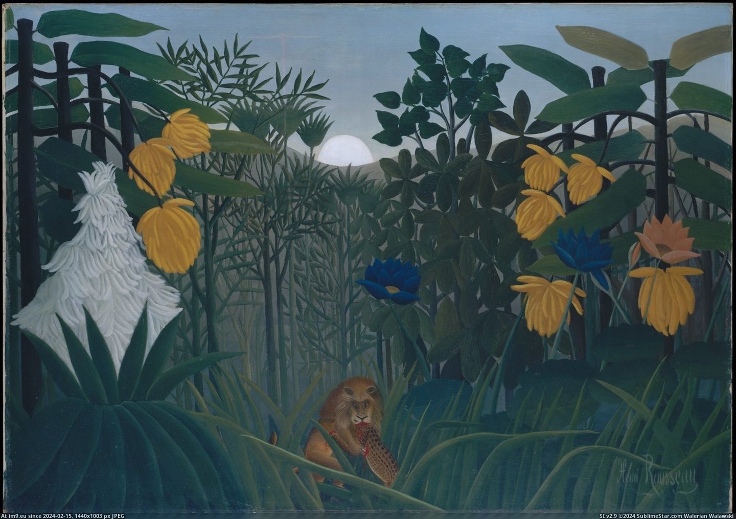 Henri Rousseau - The Repast of the Lion (ca. 1907) (in Metropolitan Museum Of Art - European Paintings)