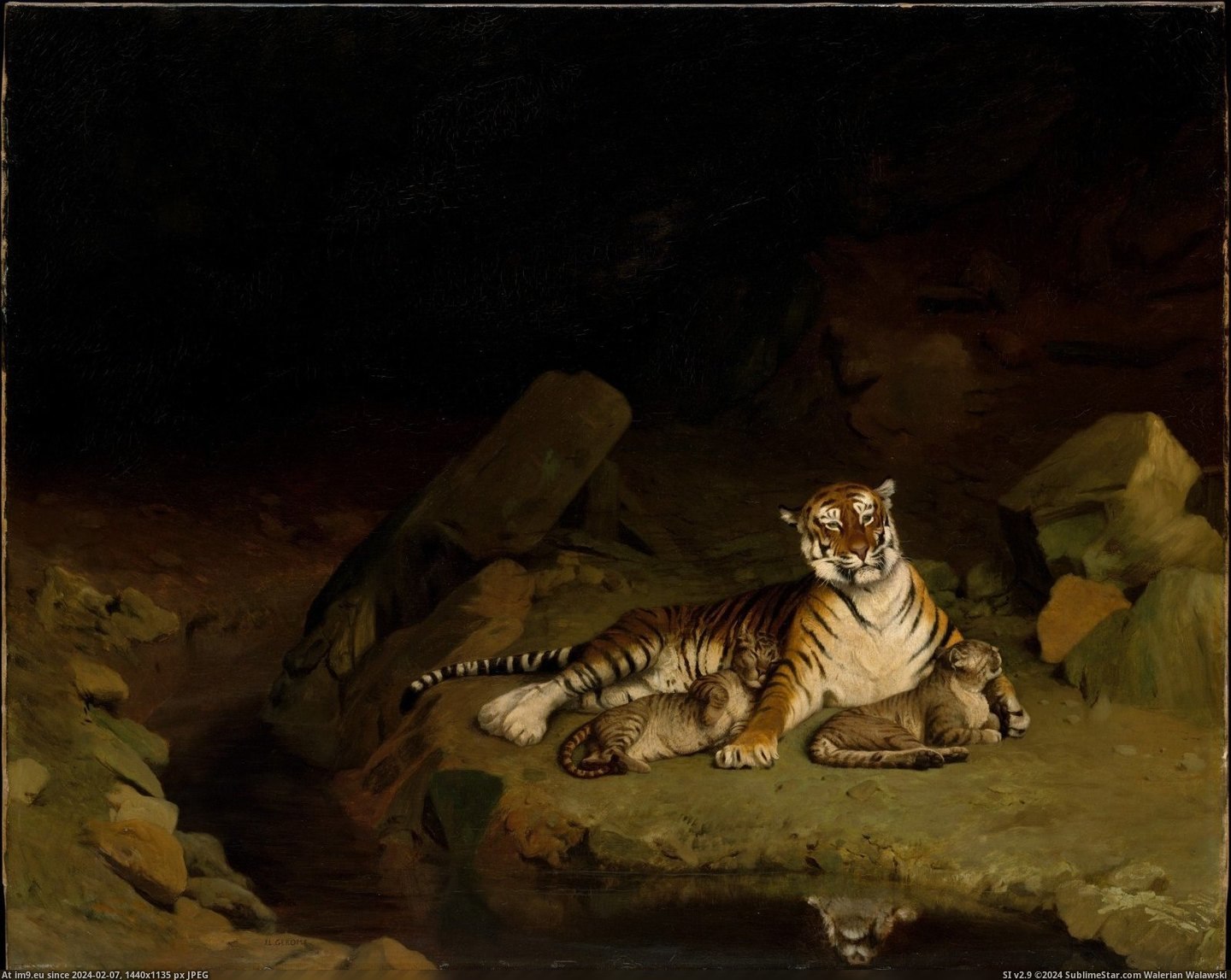 Jean-Léon Gérôme - Tiger and Cubs (ca. 1884) (in Metropolitan Museum Of Art - European Paintings)