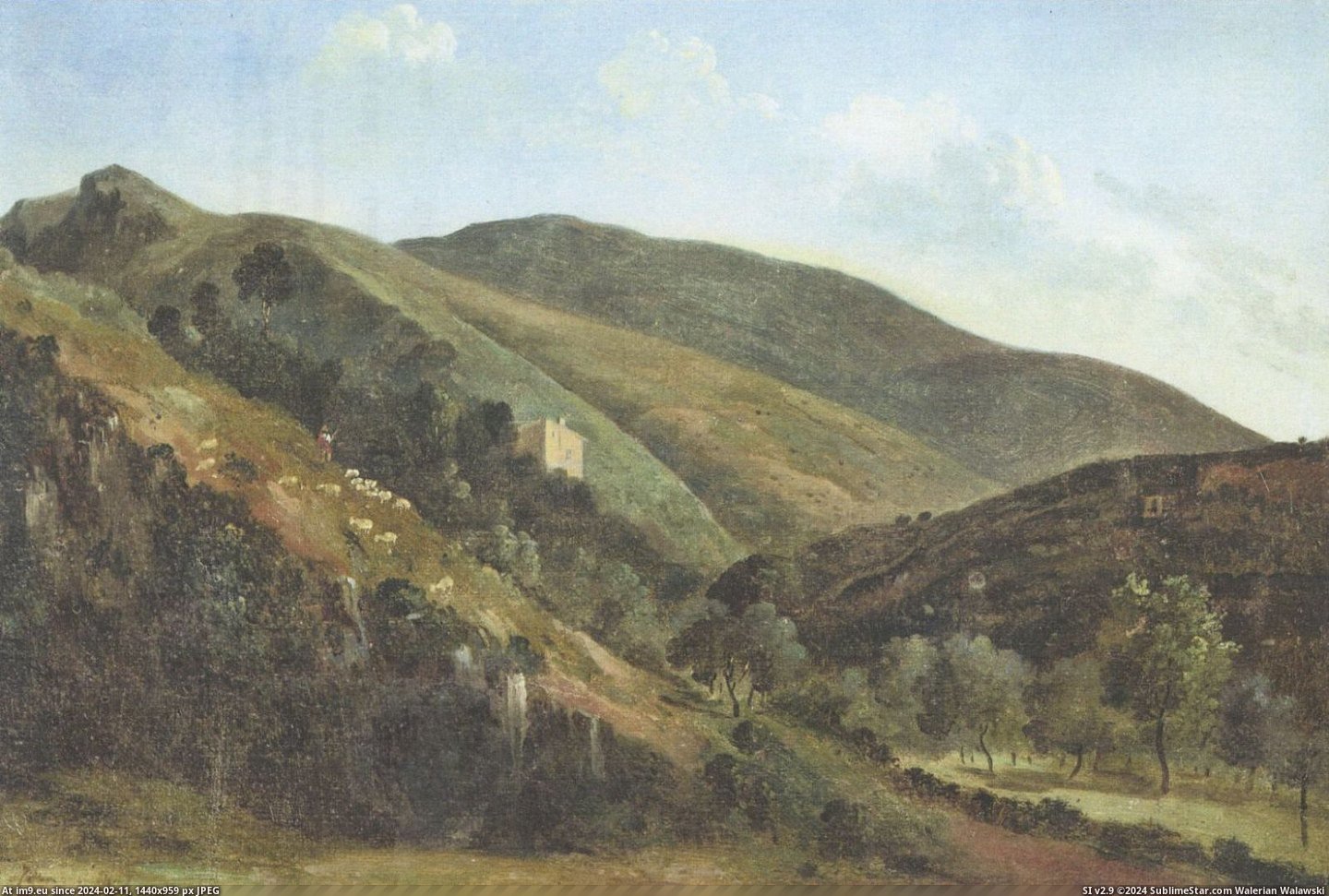 Léon Fleury - Hilly Landscape with Sheep (1827-29) (in Metropolitan Museum Of Art - European Paintings)