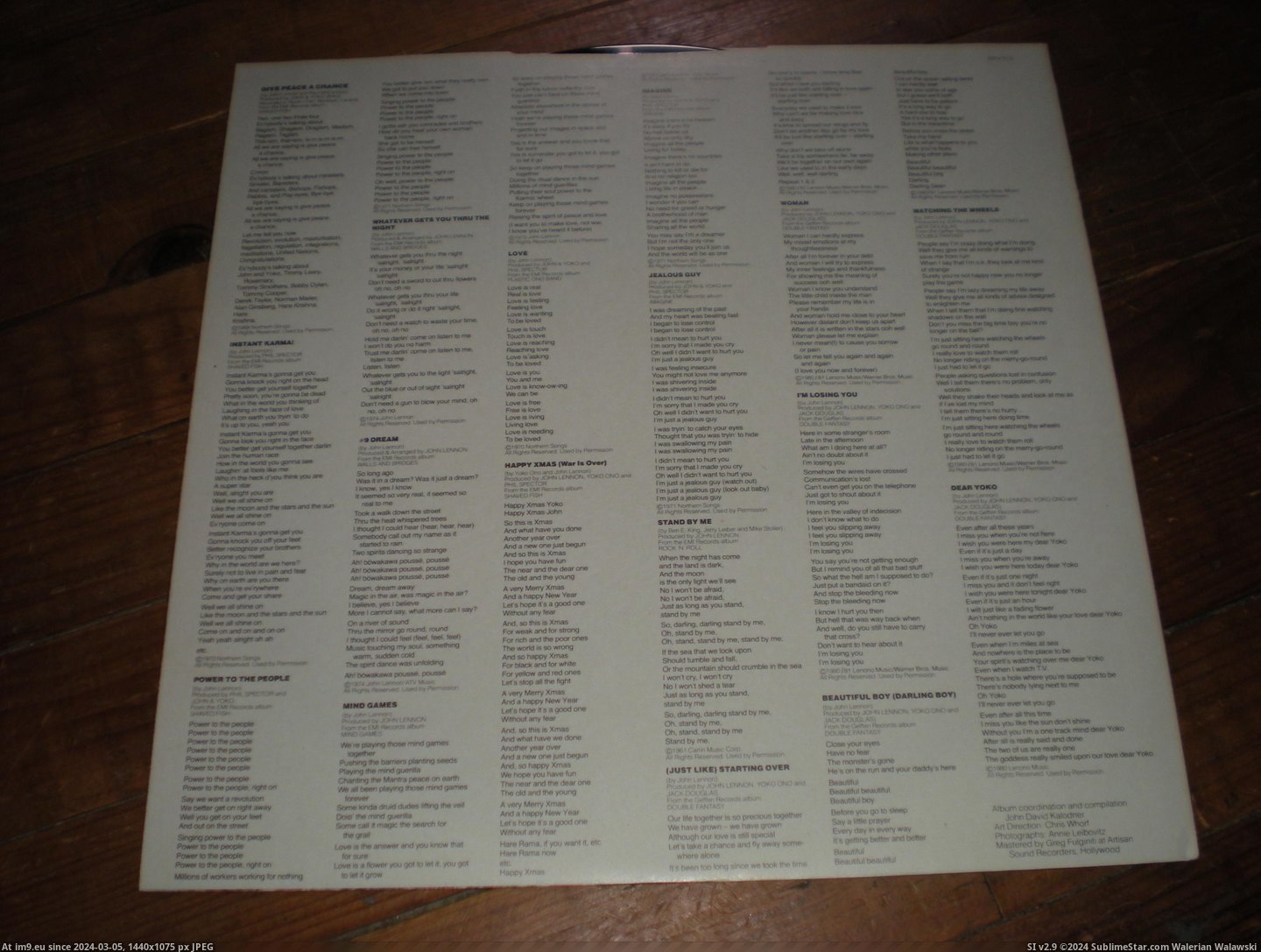 #Collection  #Lennon Lennon Collection 13-11 8 Pic. (Image of album new 1))