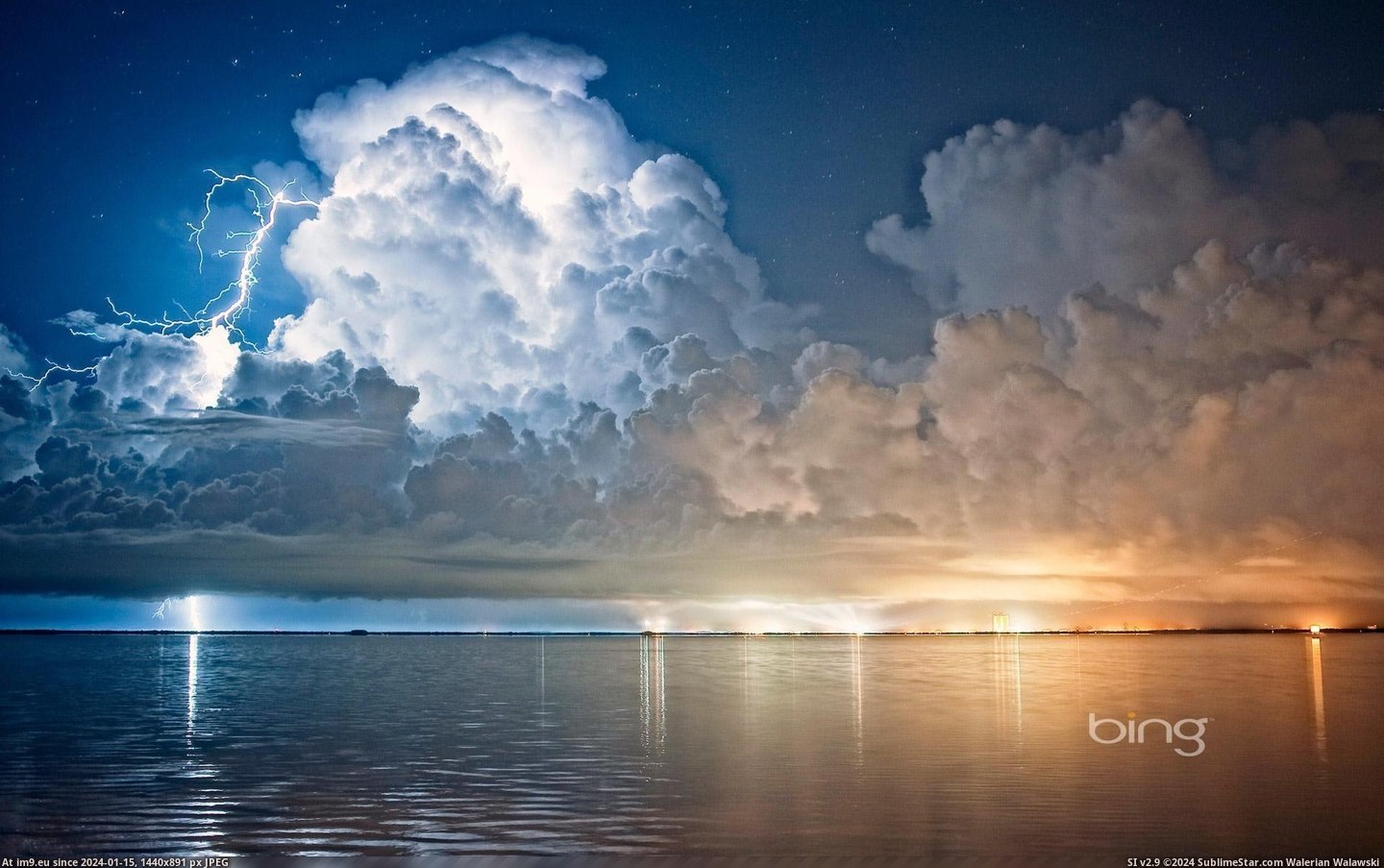 Lightning strike, Cape Canaveral, Florida (in Bing Photos November 2012)