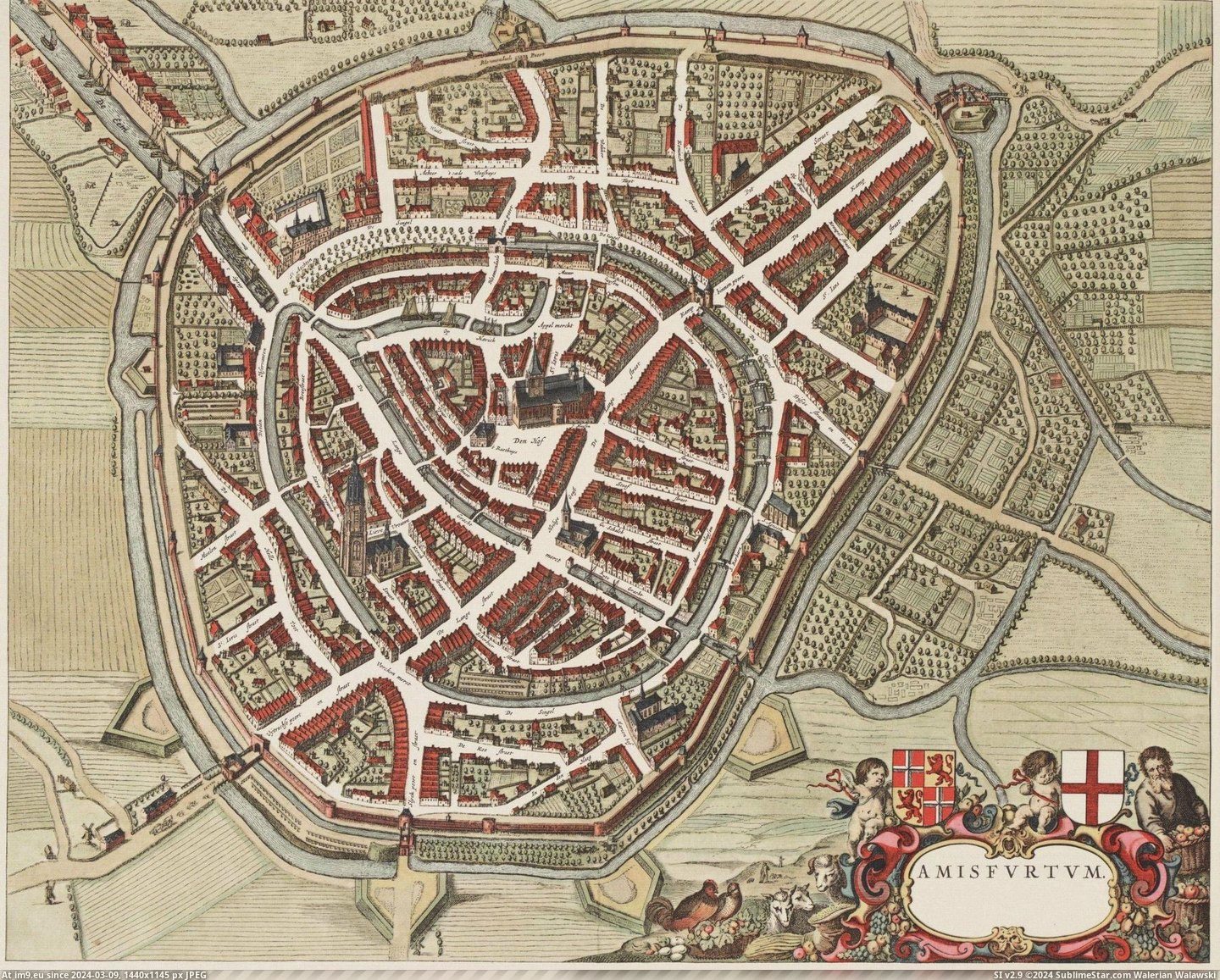 #Map #Dutch #Town [Mapporn] 1649 map of the Dutch town of Amersfoort [2009x1610] Pic. (Image of album My r/MAPS favs))