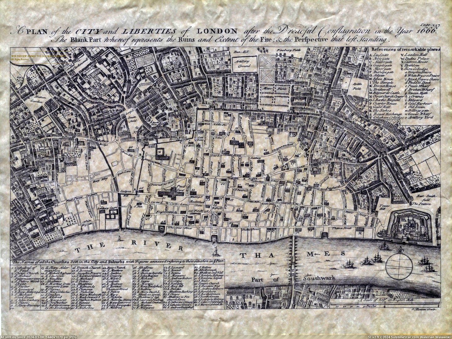 #Great #Map #Result #Damage #Detailing #Fire #London [Mapporn] 1666 Map of London detailing the damage suffered as a result of The Great Fire [3500x2613] Pic. (Image of album My r/MAPS favs))
