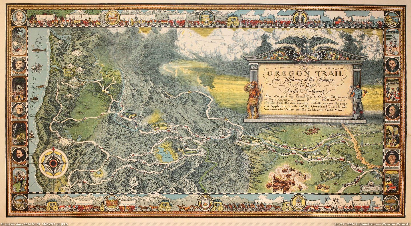 #Oregon  #Trail [Mapporn] 1932, The Oregon Trail - McIlwraith (4092x2232) Pic. (Image of album My r/MAPS favs))