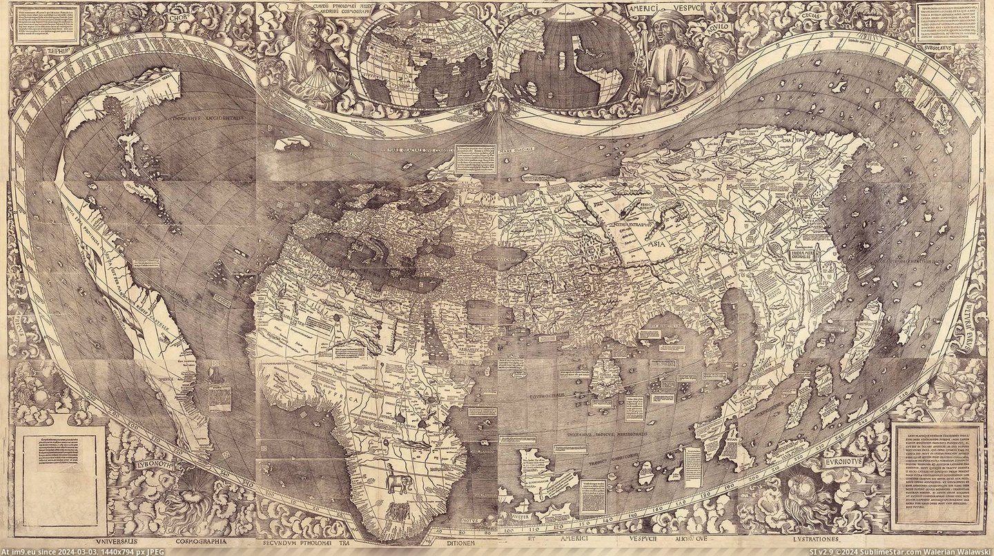 #Year #Old #Mention #Map #America [Mapporn] 500-year-old map: first to mention “America” [2048-1141] Pic. (Obraz z album My r/MAPS favs))