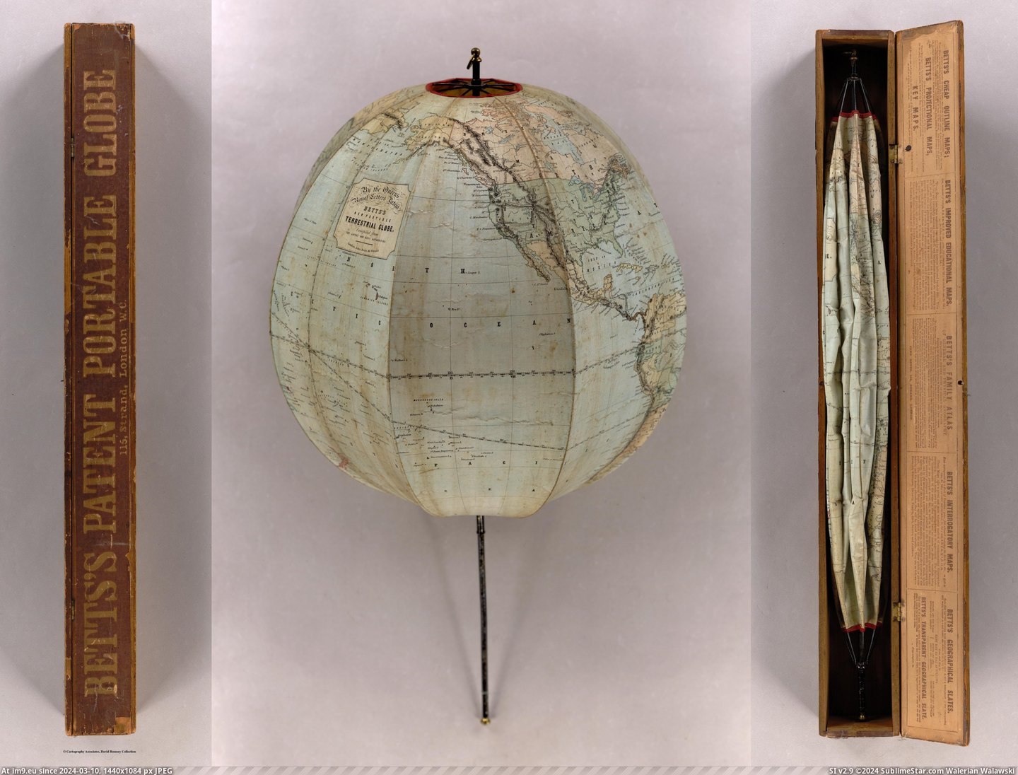 #John #Globe #Betts #Portable #Foldable [Mapporn] A foldable, portable globe from 1852. Made by John Betts [3936x2976] Pic. (Obraz z album My r/MAPS favs))