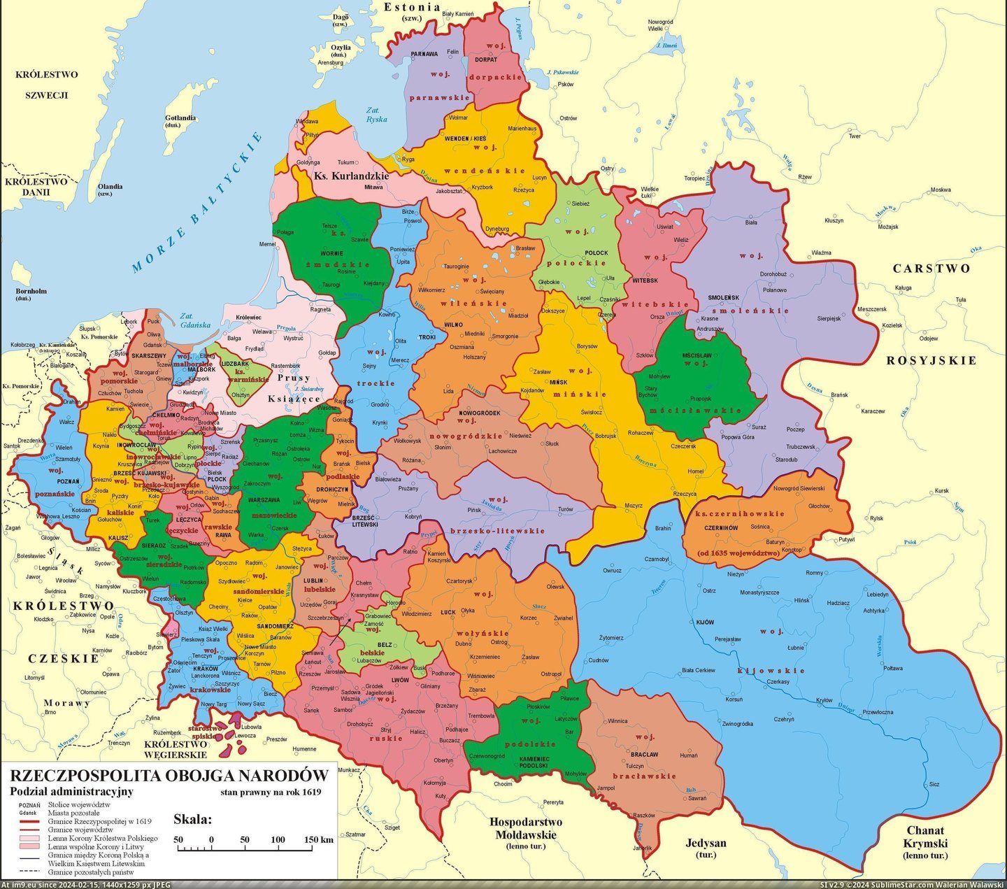 #Poland #Greatest #Administrative #Lithuania #Districts #Extent [Mapporn] Administrative districts of Poland-Lithuania at its greatest extent in 1619 [3182x2793] Pic. (Image of album My r/MAPS favs))